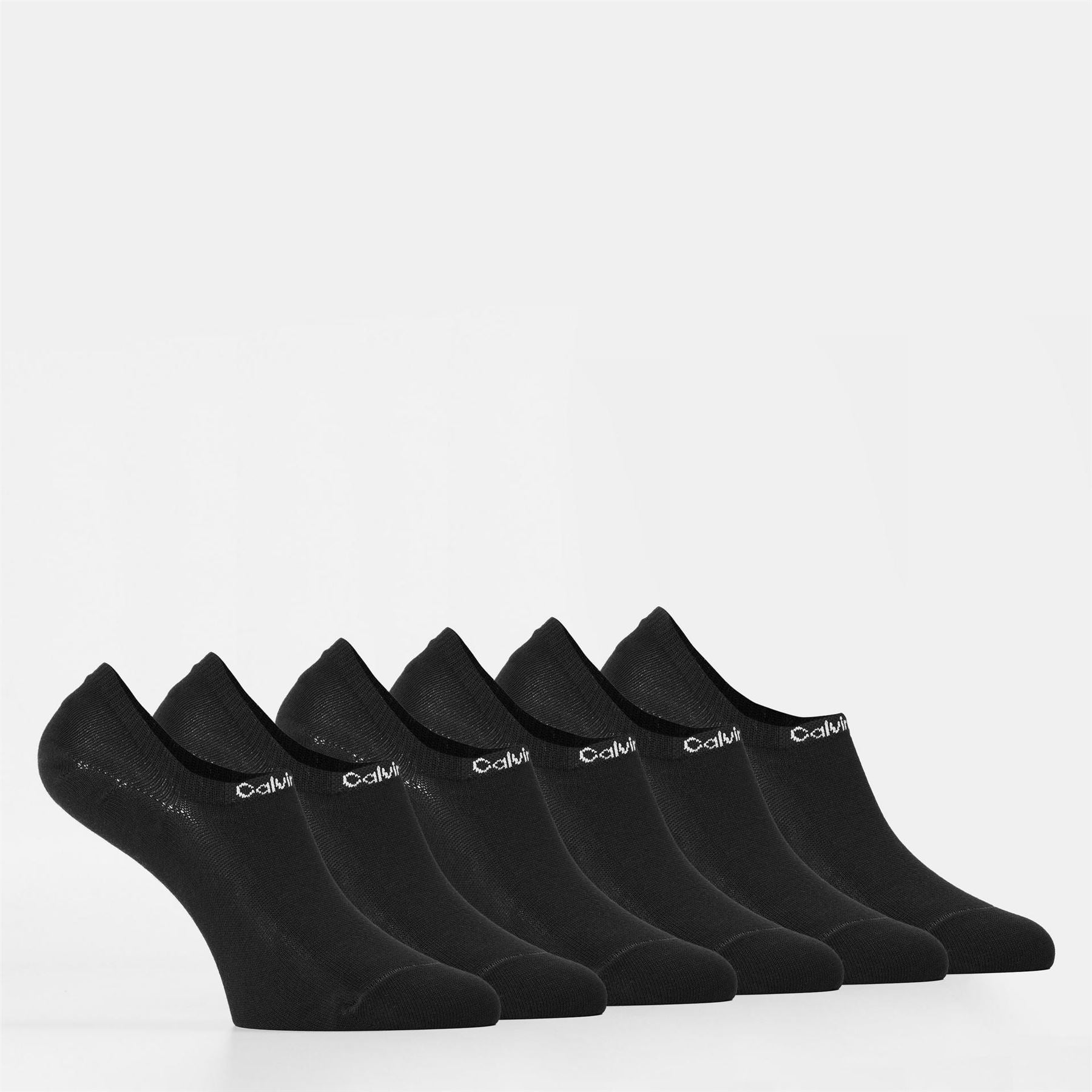 Calvin Klein 3 Pack Lettering No Show Liner Socks