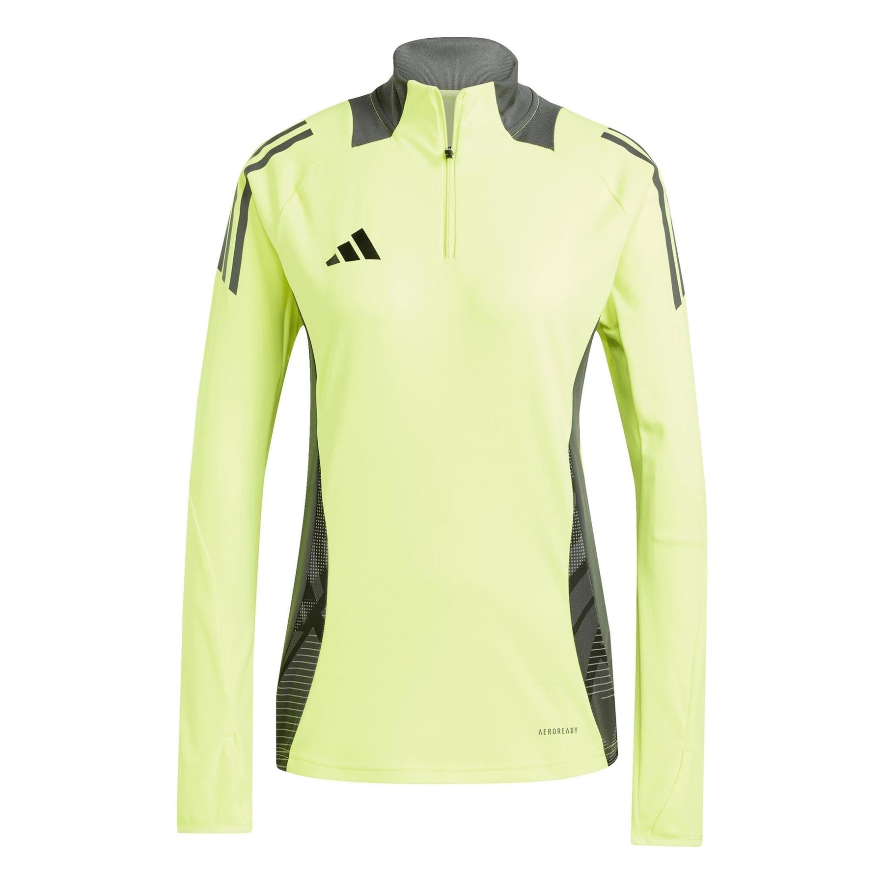 adidas Three Bar Logo Funnel Neck Raglan Sleeve Athletic Top