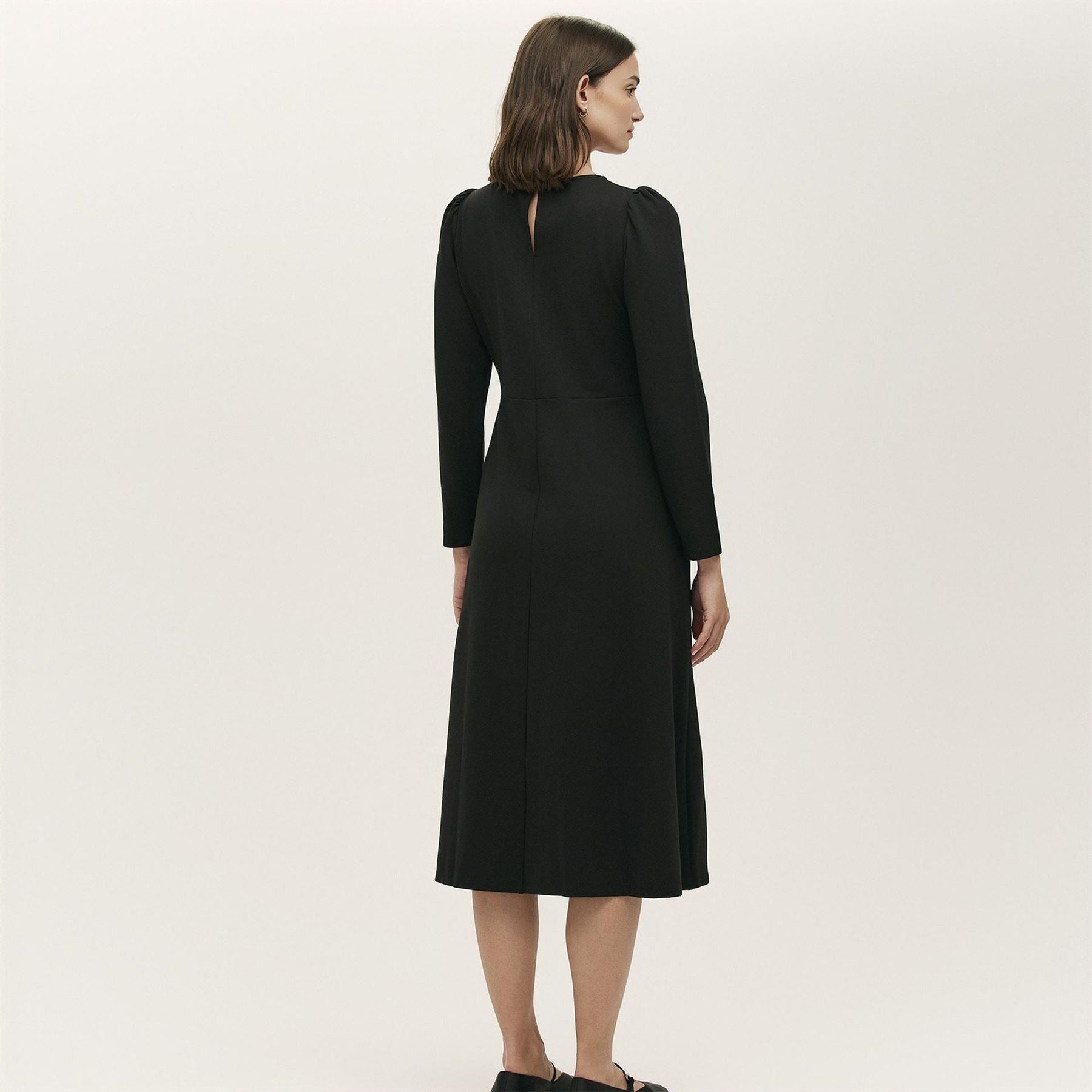 Finery Felice Crew Neck Long Sleeve Midi Dress