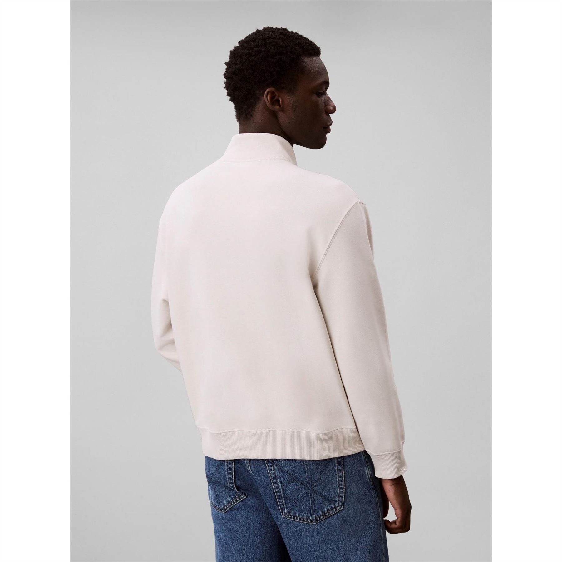 Calvin Klein Jeans Monogram Zip Neck Long Sleeve Sweatshirt