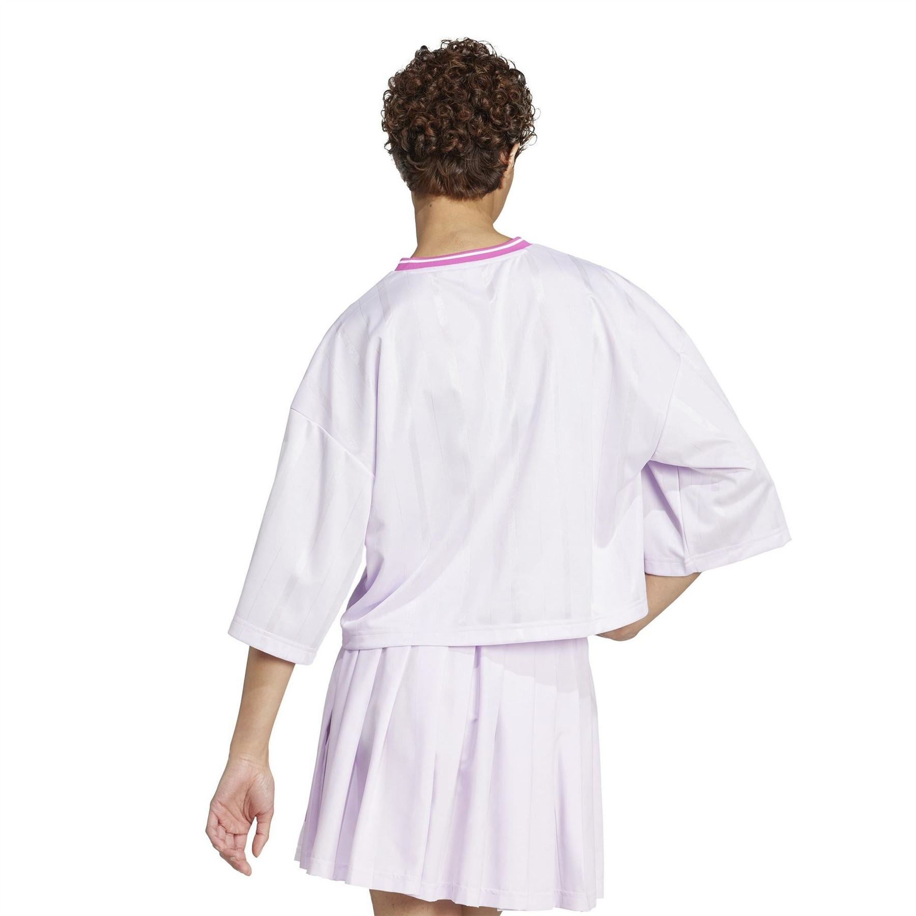 adidas Tiro Three Bar Logo Cropped Drop Shoulder Lettering Relaxed Fit T-Shirt