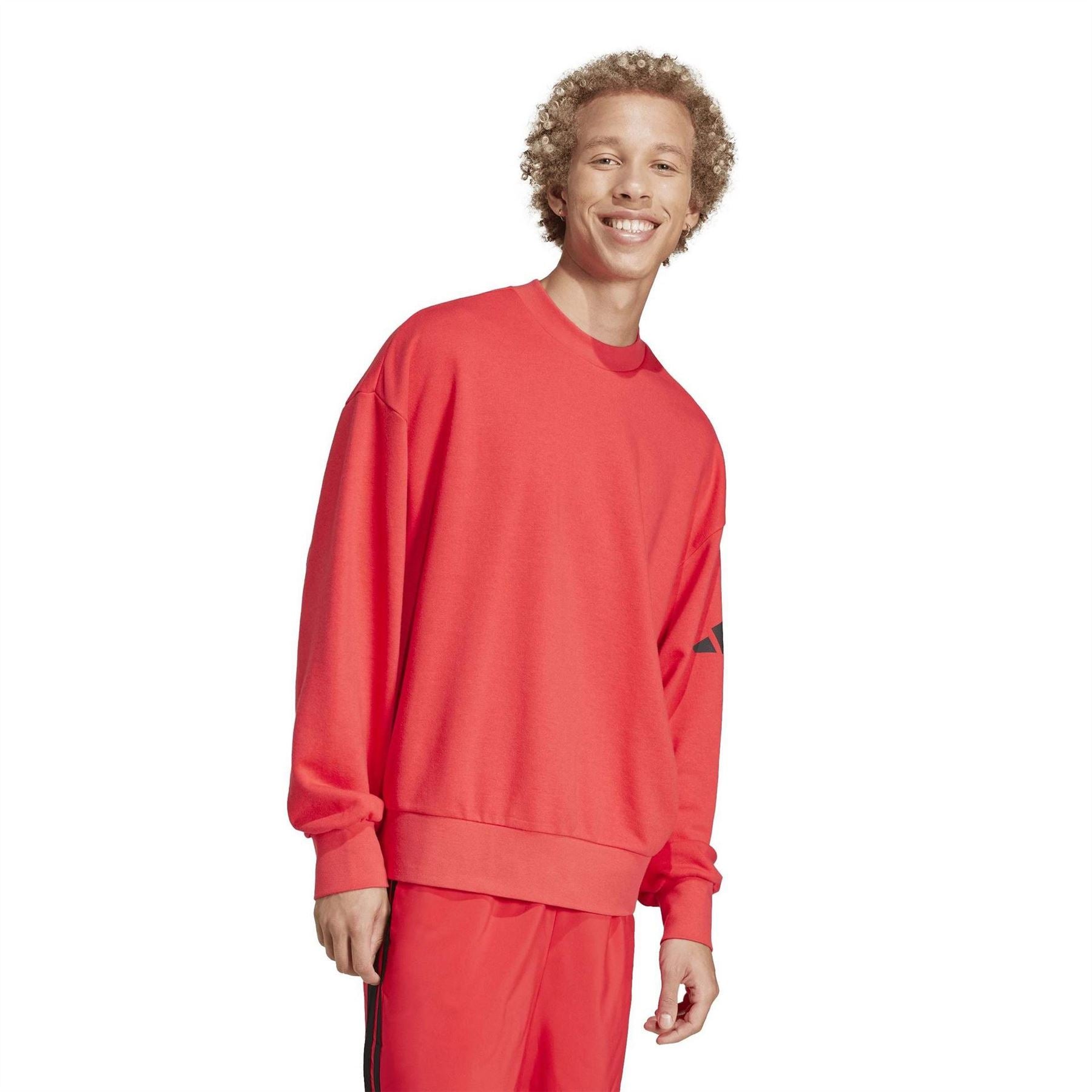 adidas Crew Neck Drop Shoulder Long Sleeve Relaxed Fit Sweatshirt