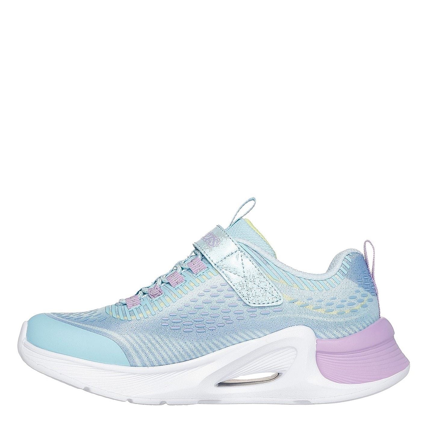 Skechers Sparkle Mesh Print Low Top Sneakers with Bungee Straps