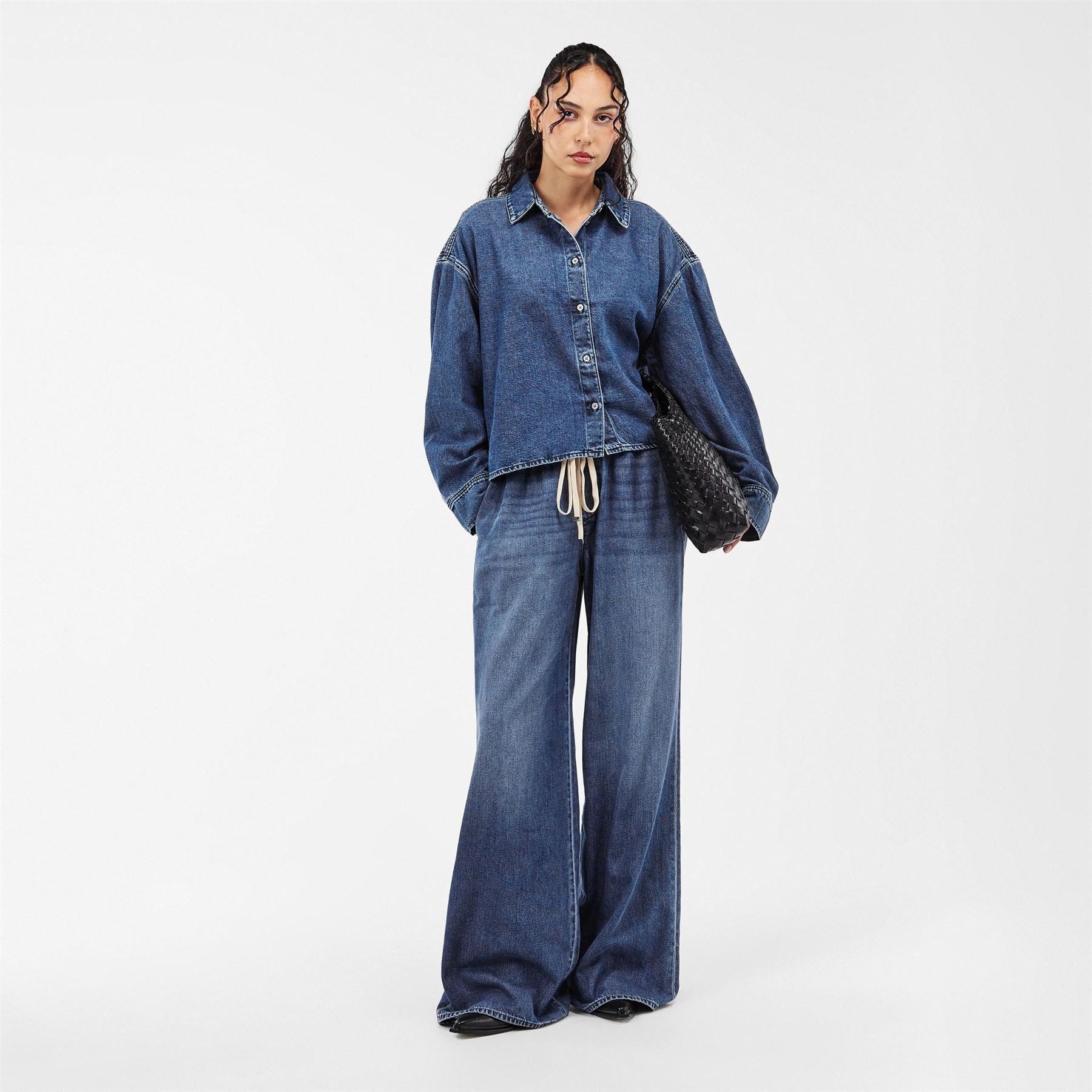 7 For All Mankind Nina Collared Neck Long Sleeve Shirt