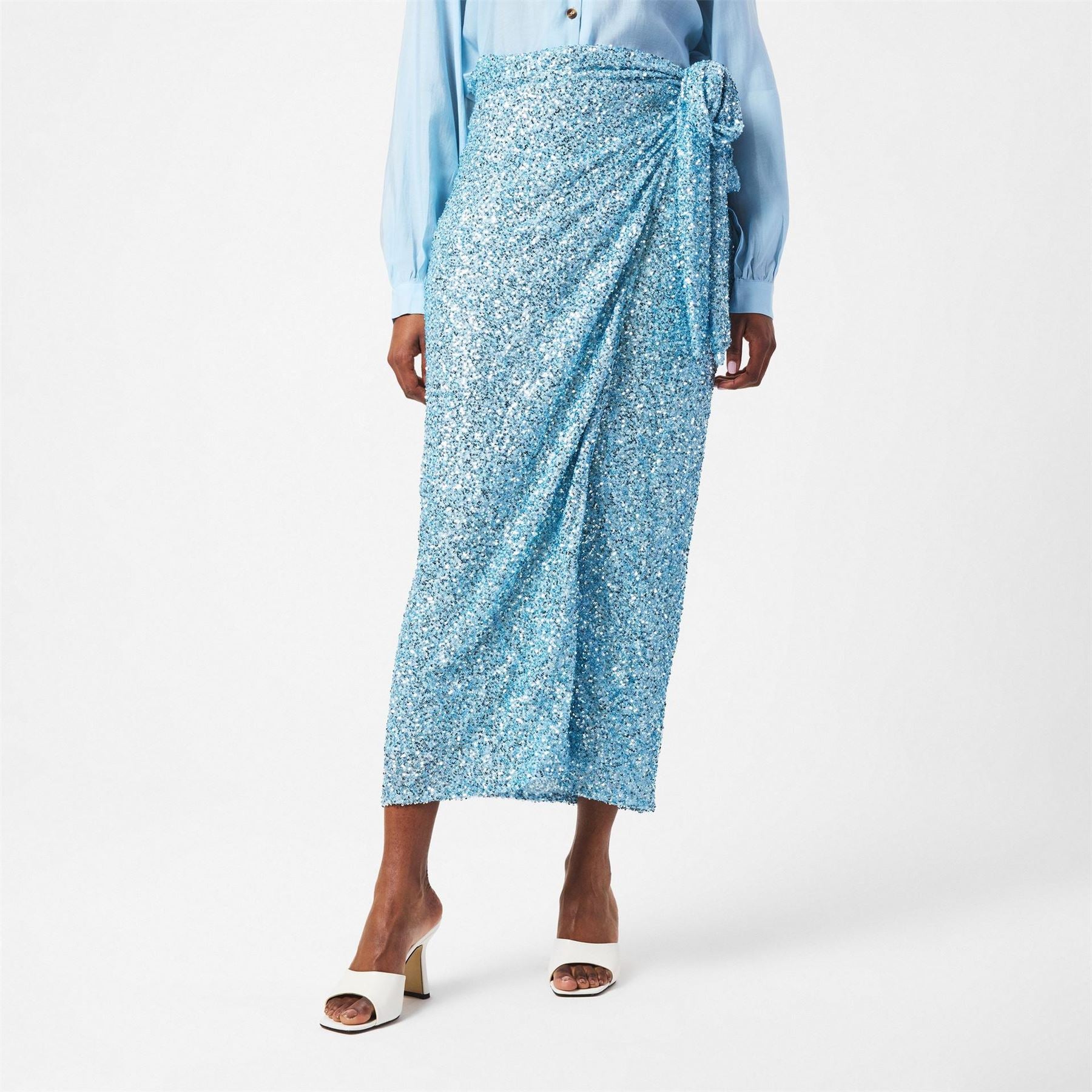 Never Fully Dressed Blue Sequin Jaspre Skirt
