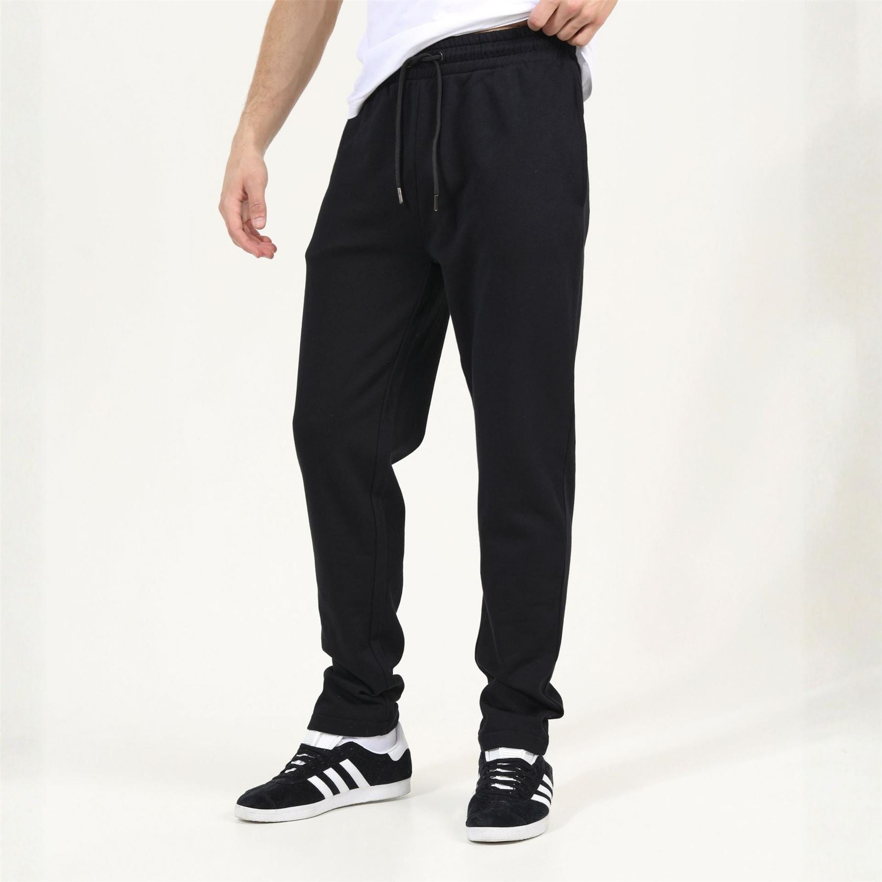 Brave Soul Straight Leg Open Hem Fleece Jogging Bottoms