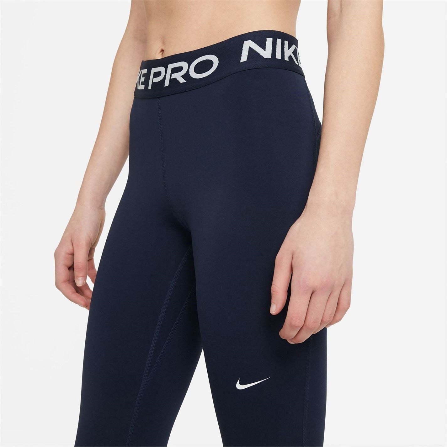 Nike Womens Pro Mid Rise Mesh Panelled Leggings