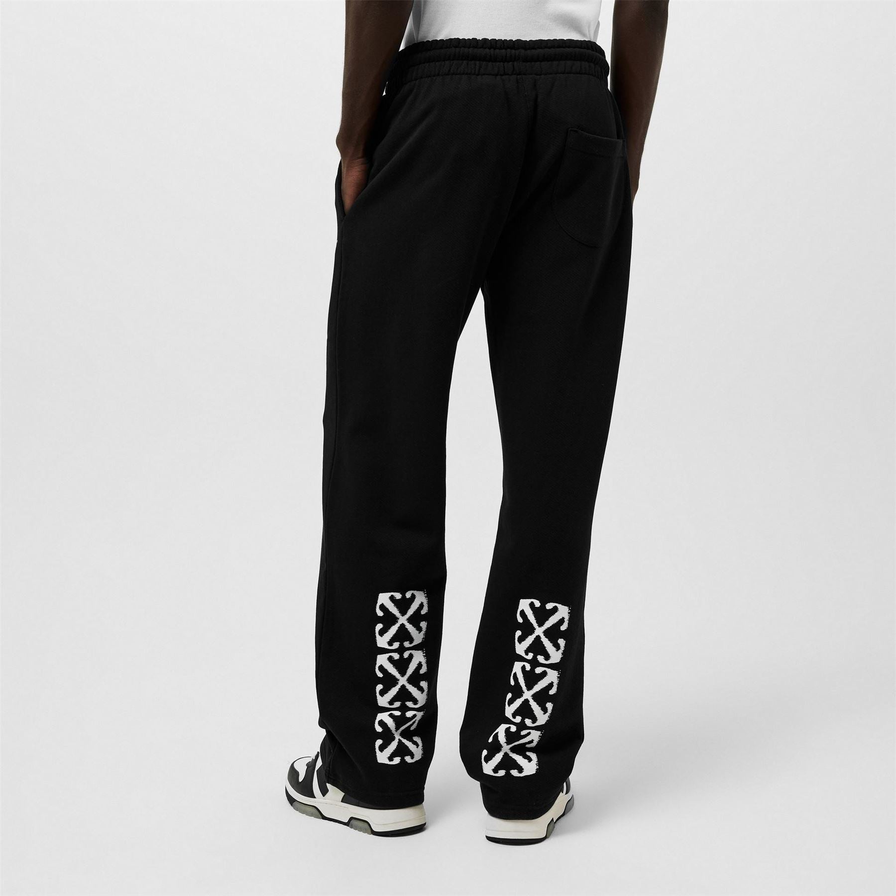 Off White Arrow Solid Patterned Straight Sweatpants