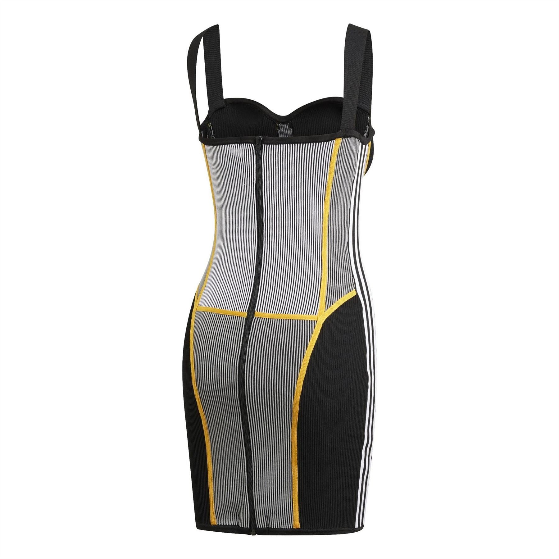 adidas Originals Knit Sweetheart Neck Mini Corsetry Dress