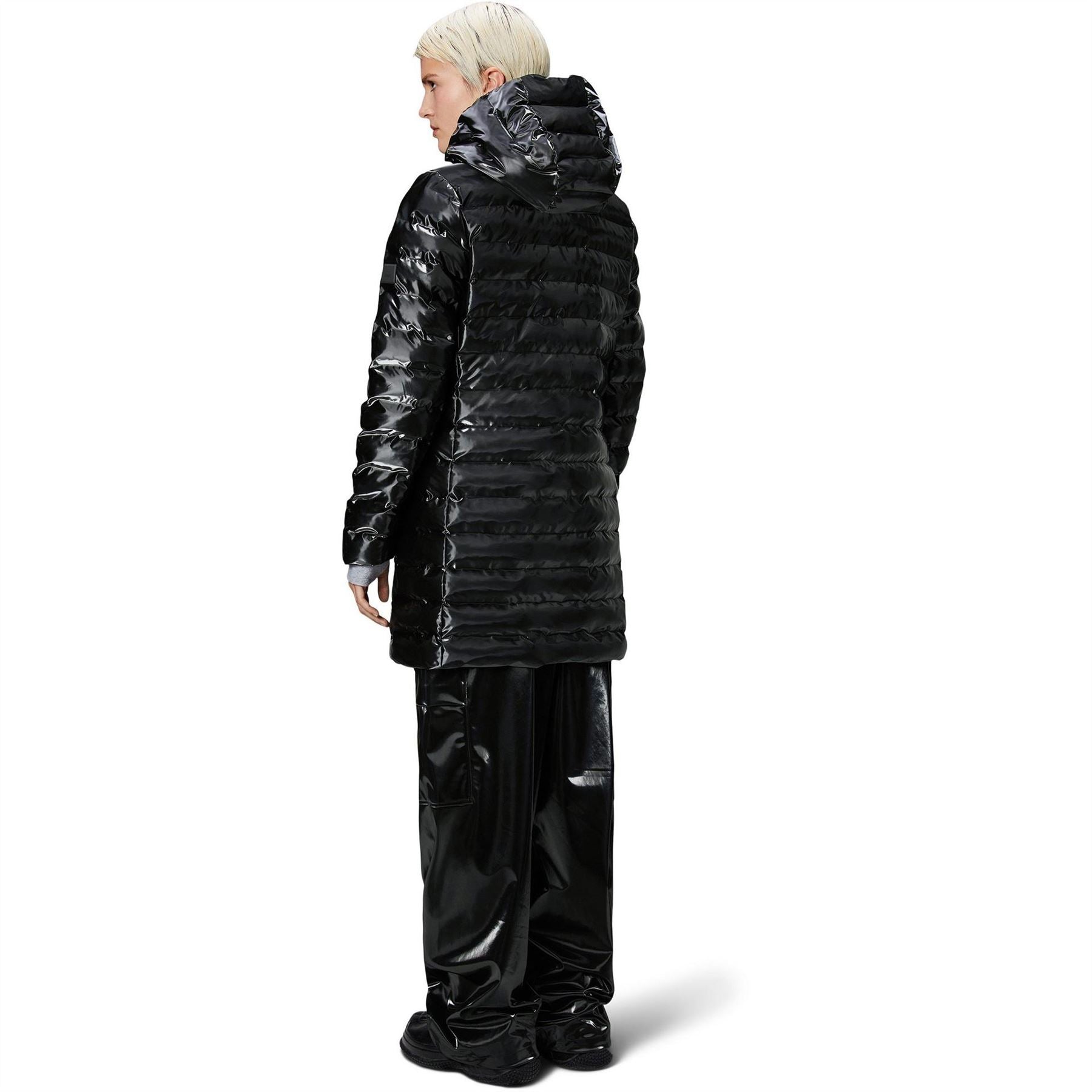 Rains Long Puffer Curve Jacket