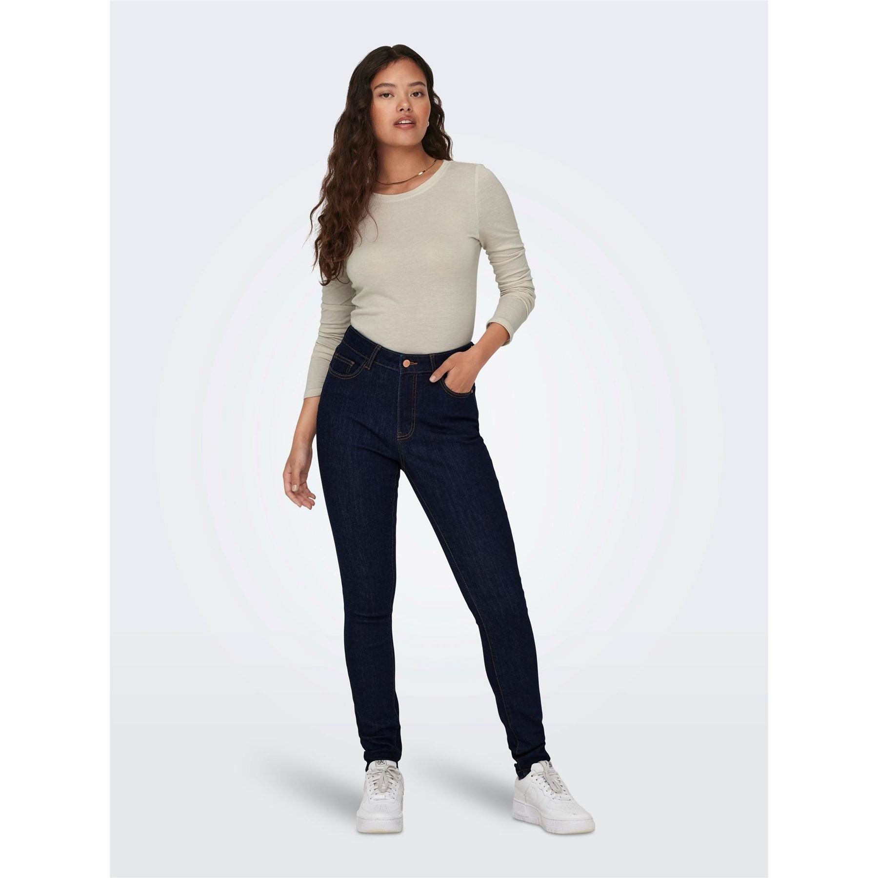Only Slim Fit Crew Neck Long Sleeve Jersey T-Shirt