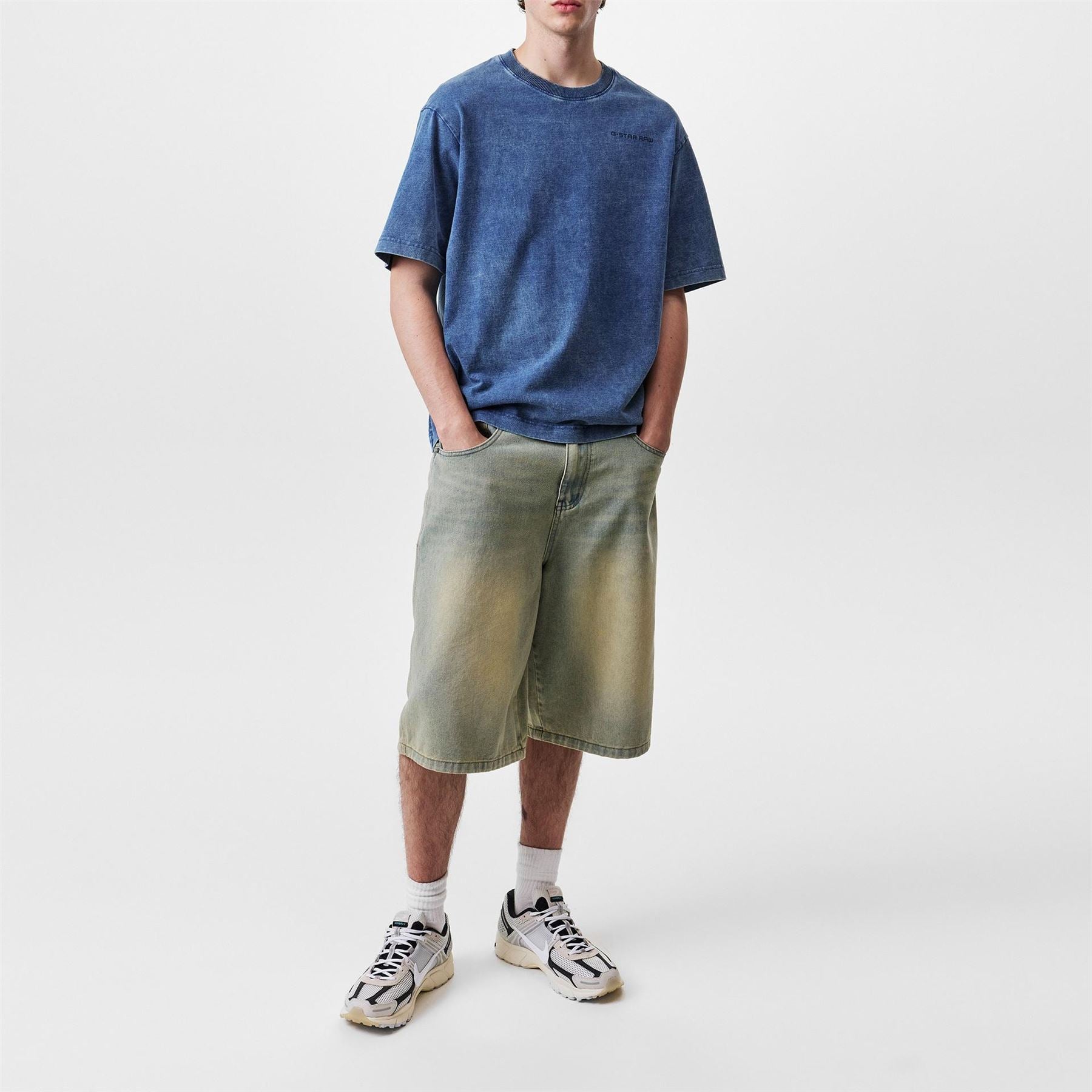G Star Boxy Fit Lettering Crew Neck T-Shirt
