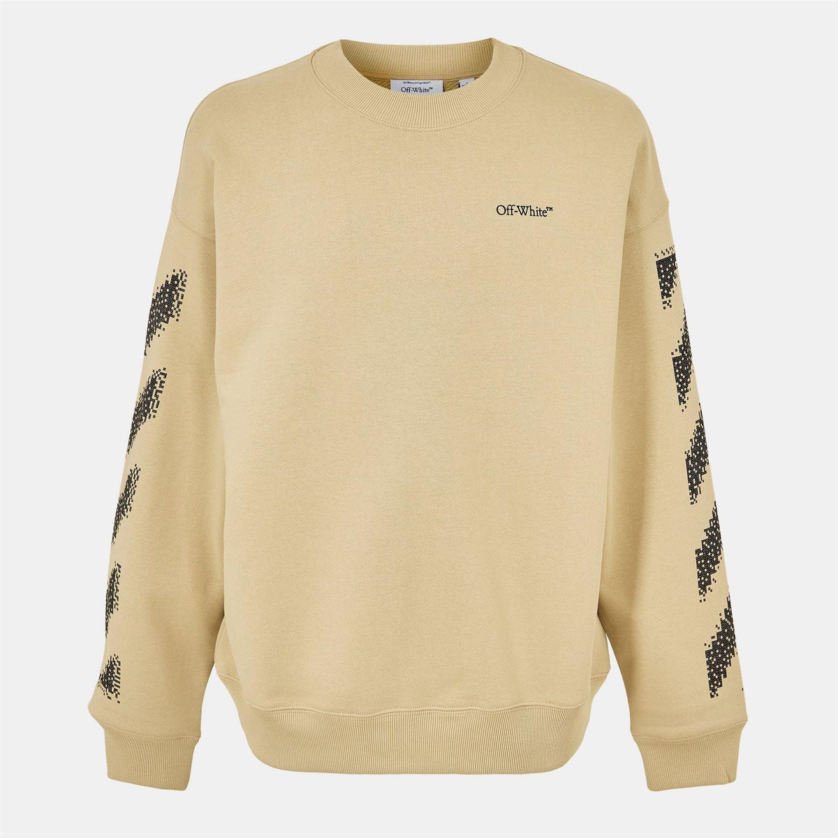 Off White Crew Neck Drop Shoulder Long Sleeve Sweatshirt