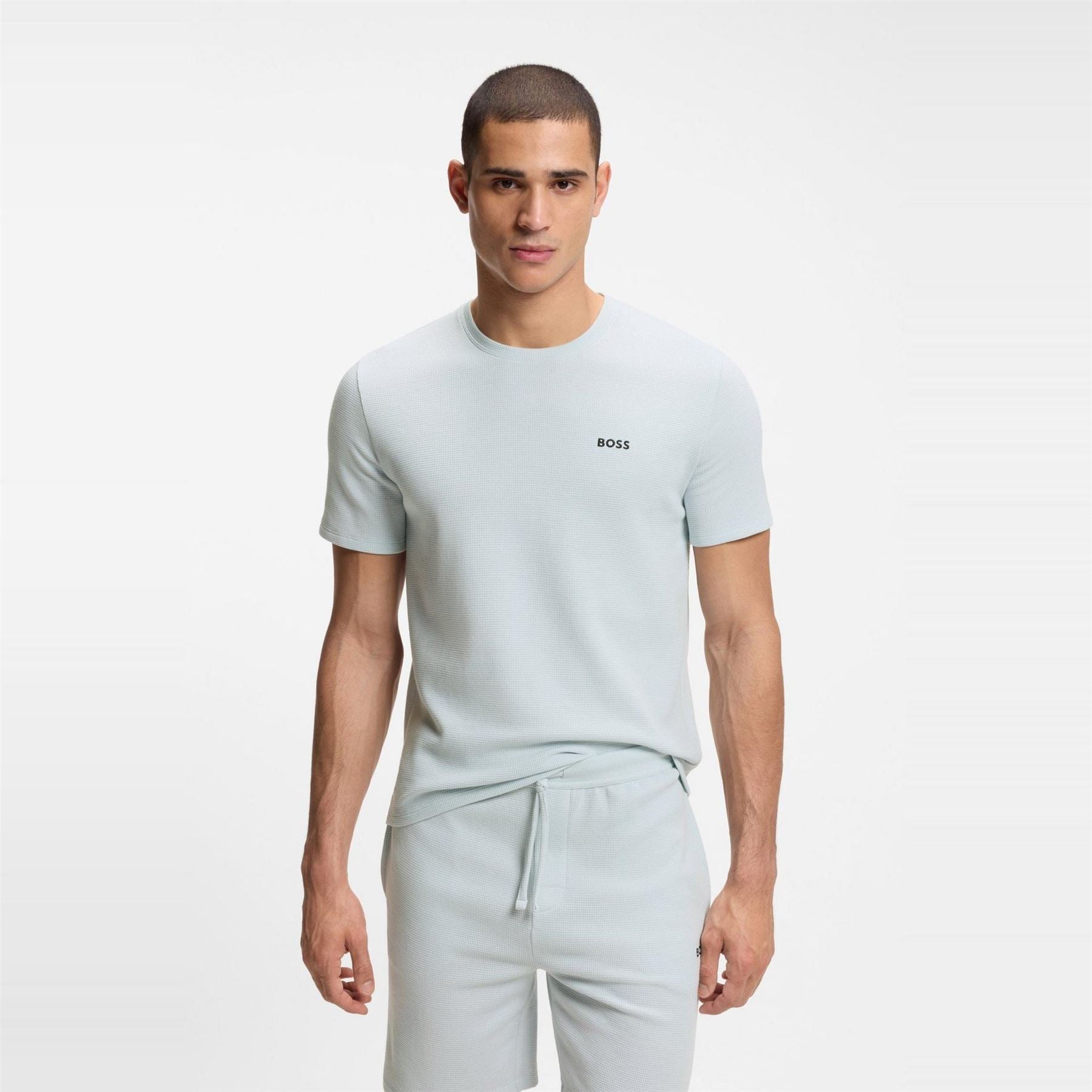 Boss BOSS Bodywear Waffle T Shirt with Structured Design