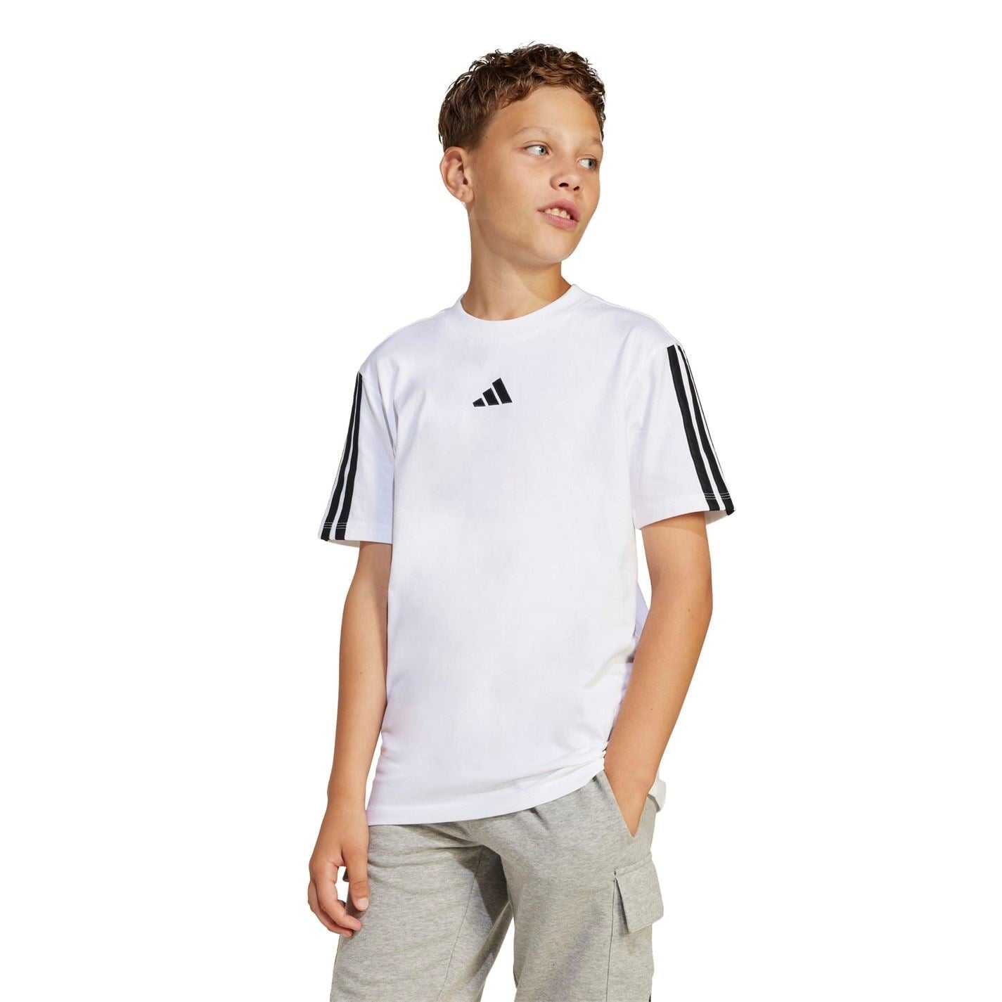 adidas 3 Stripe Essentials T-Shirt Junior