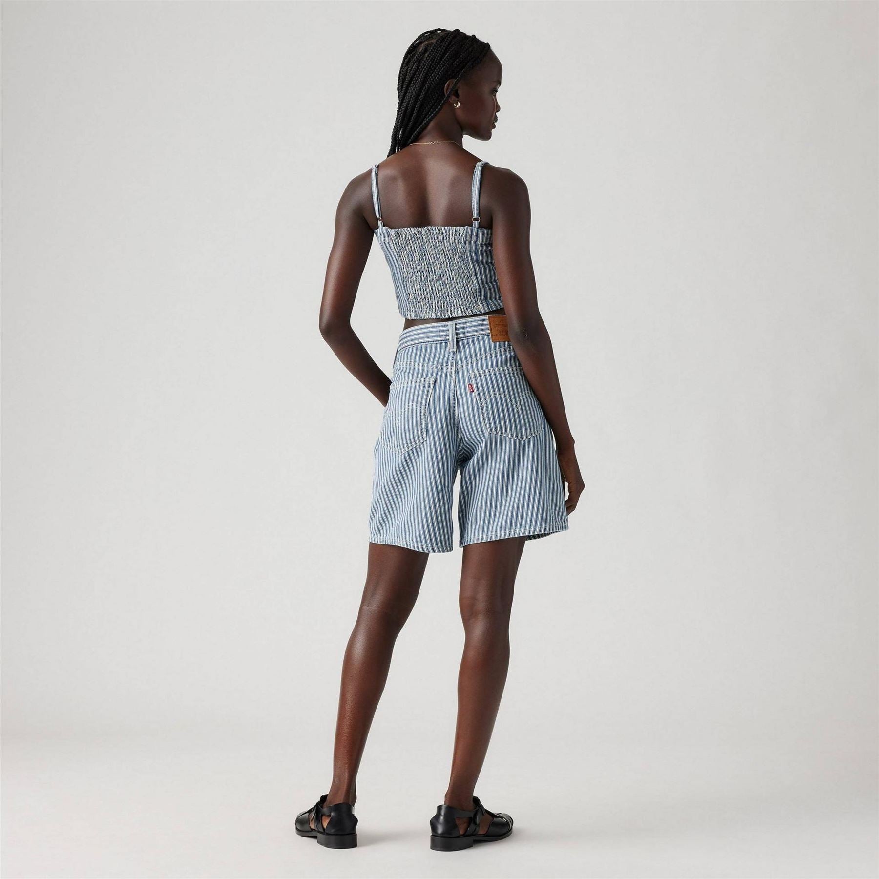 Levis High Baggy Fit Denim Bermuda Shorts