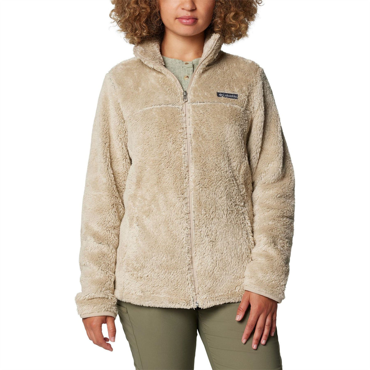 Columbia Cloudy Day Sherpa Solid Patterned Full Zipper Jacket