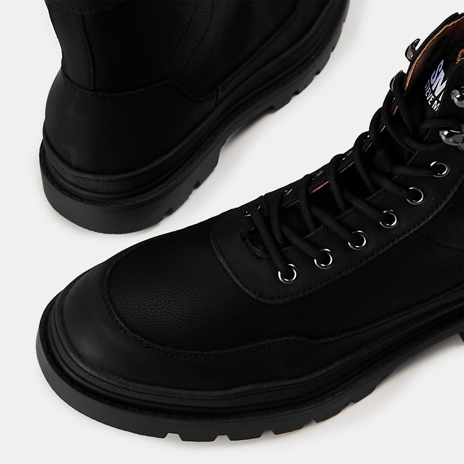 Steve Madden Hudson Lace-Up Combat Boots with Lug Sole