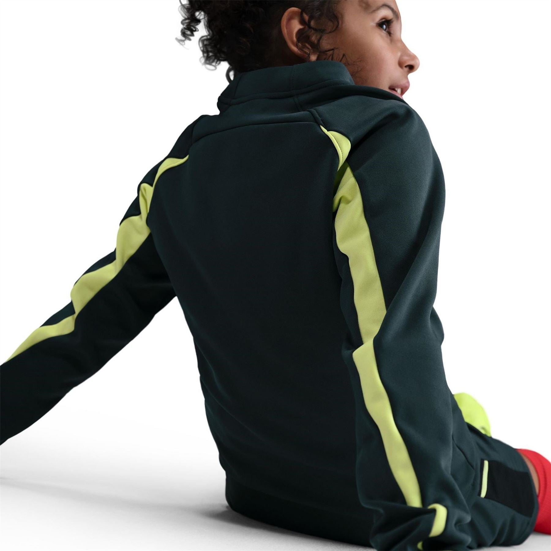 Nike Solid Patterned Half Zipper Band Collared Thumbhole Cuff Track Jacket