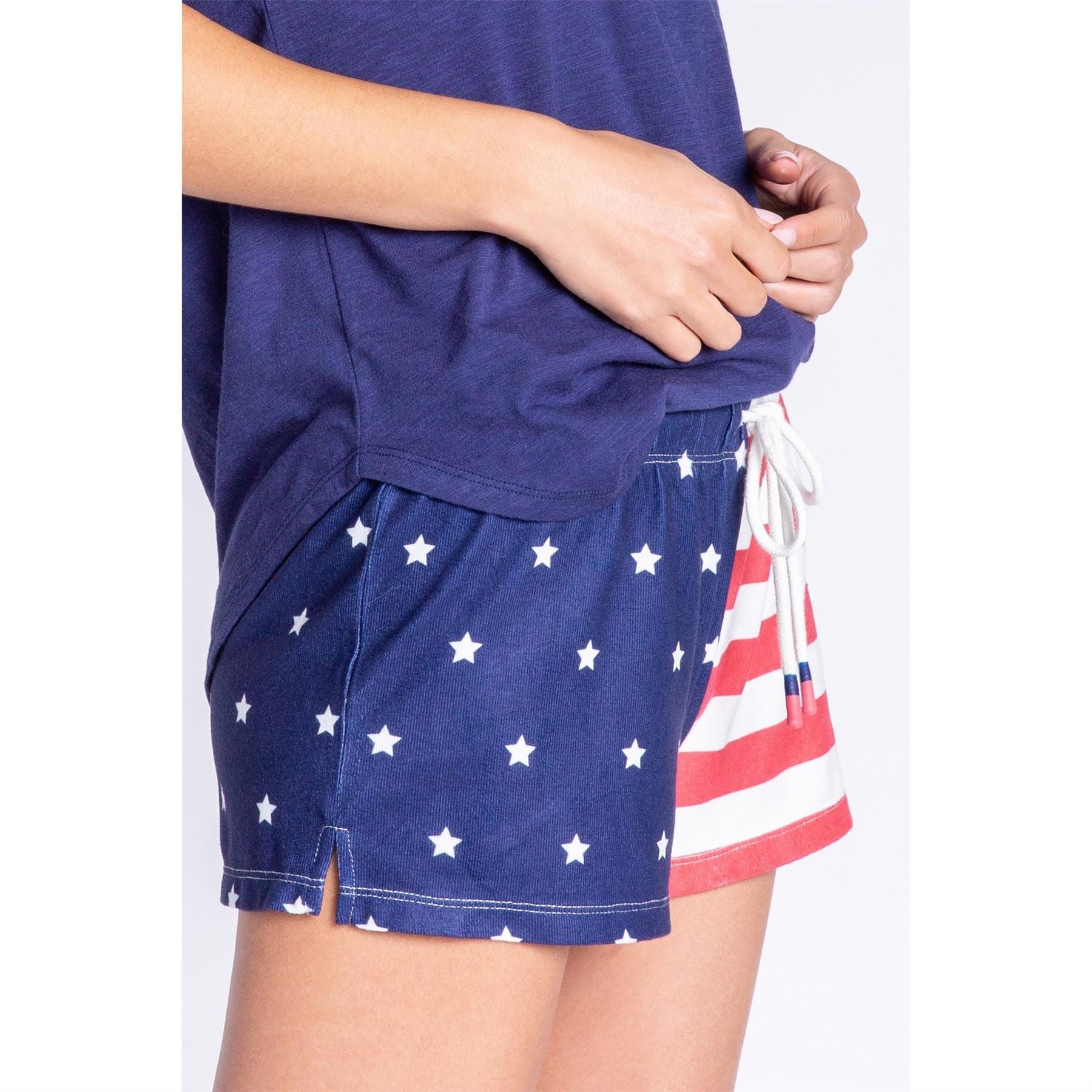 PJ Salvage Salvage Rad White  And  Blue Shorts