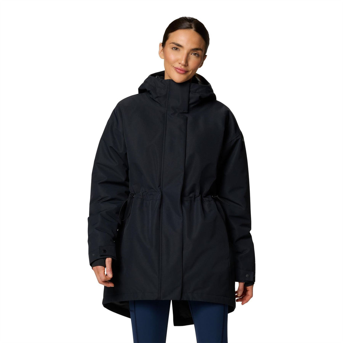 Columbia Ventre Hooded Drawstring Solid Patterned Parka Jacket