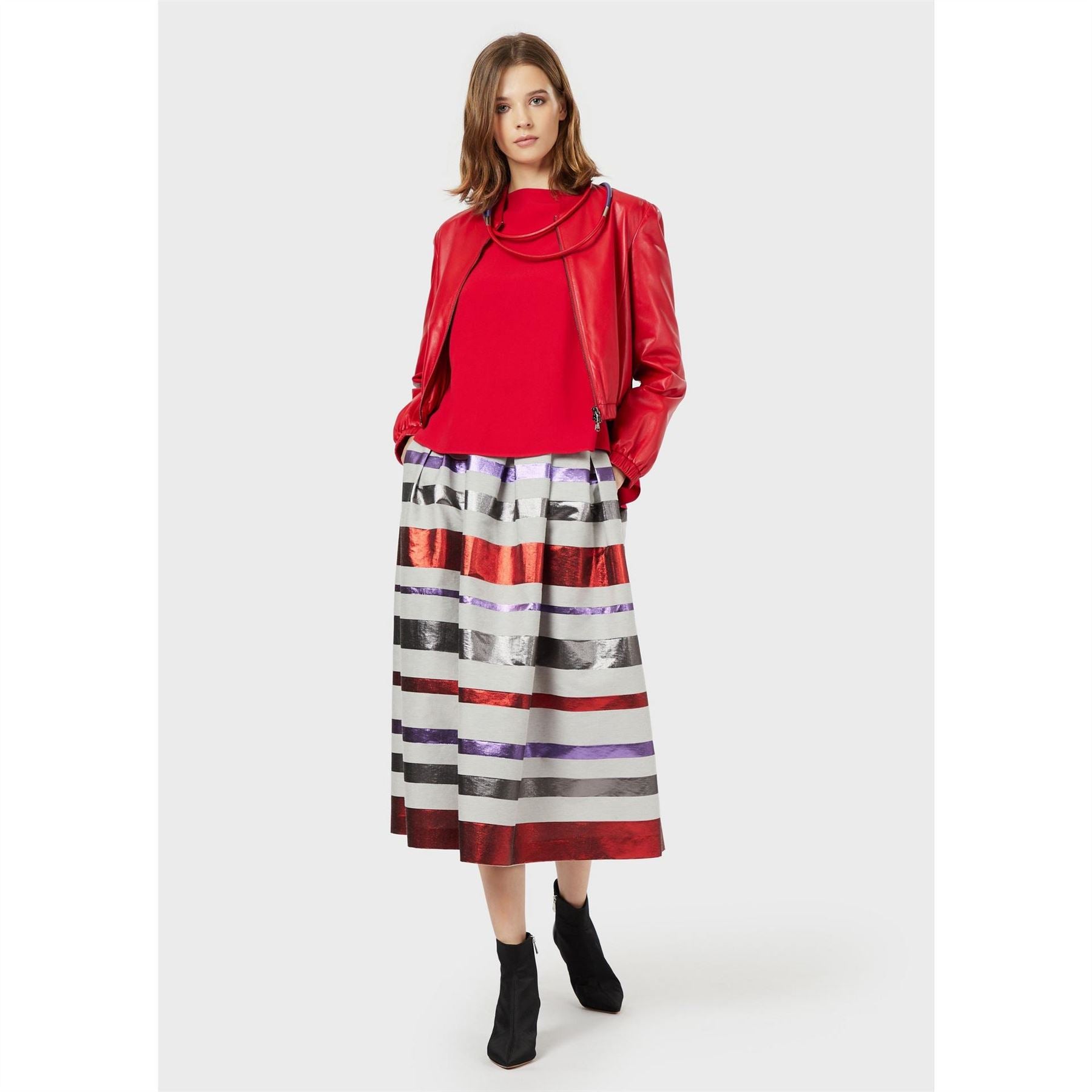 Emporio Armani Relaxed Fit Long Sleeve Boat Neck Blouse