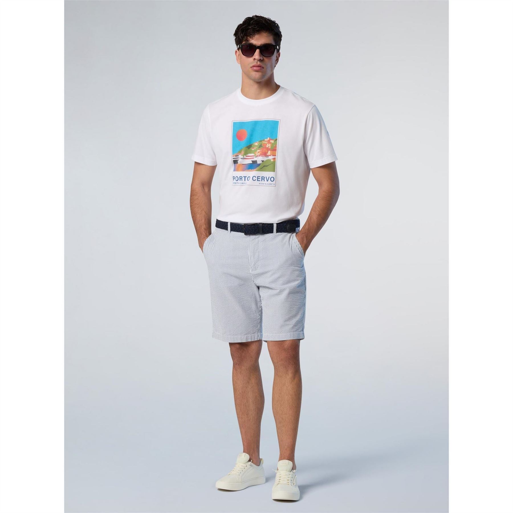 North Sails Geographic Print Crew Neck Regular Fit T-Shirt