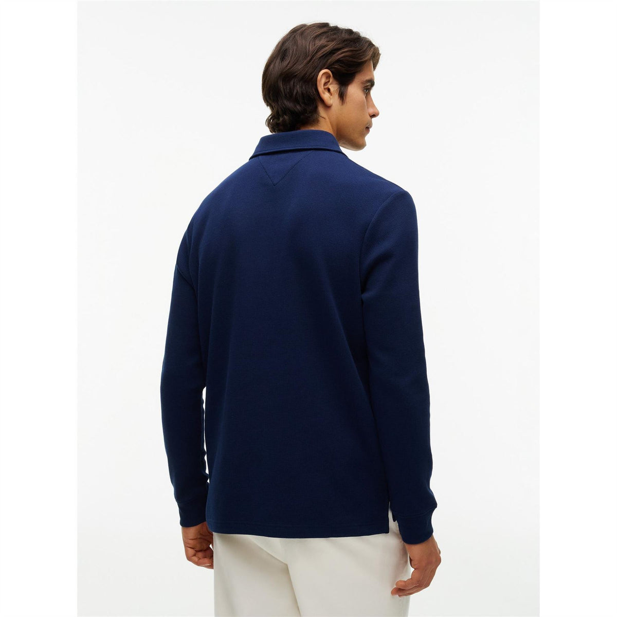 Tommy Hilfiger Waffle Cotton Long Sleeve Polo Shirt