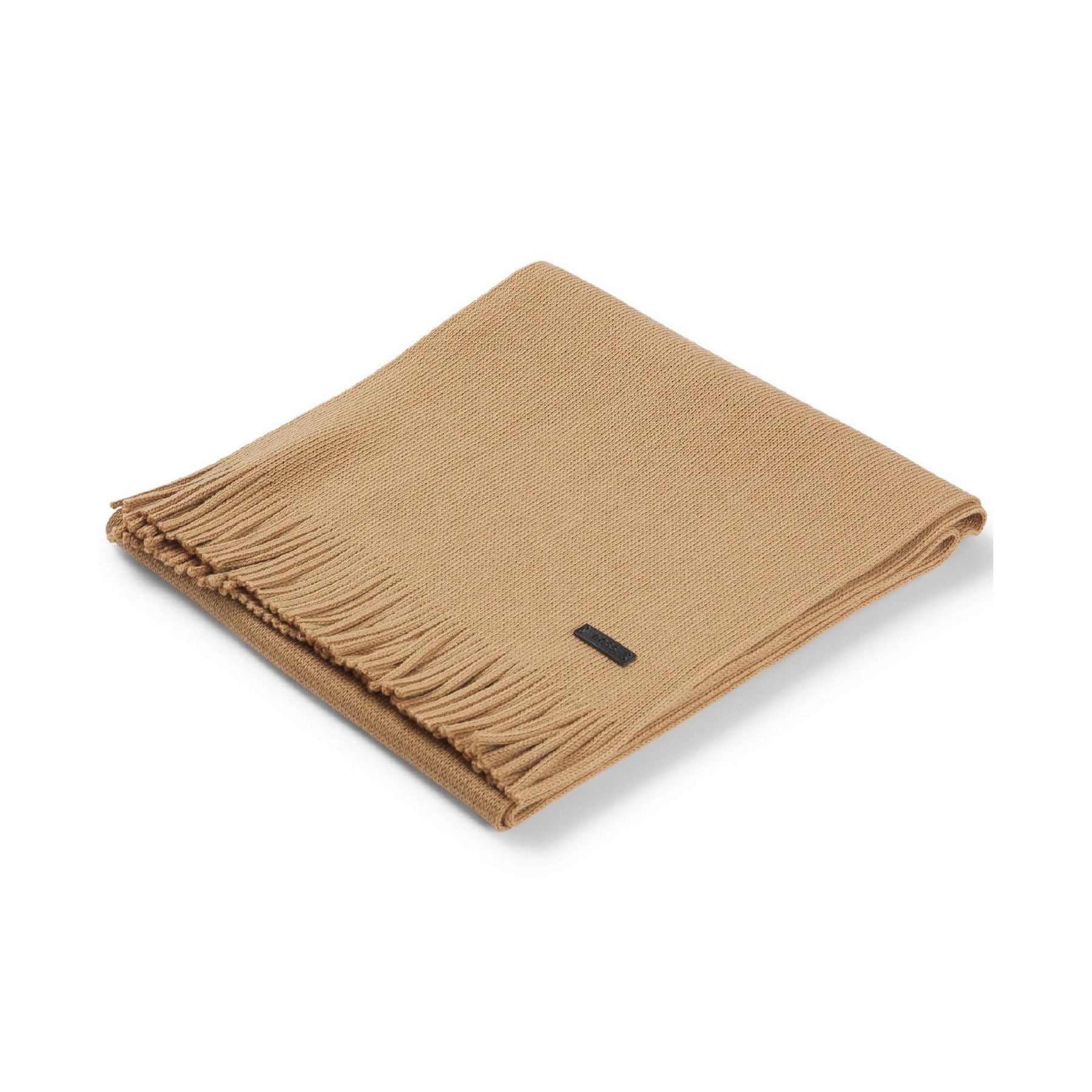 Boss Logo Plaque Scarf In Virgin Wool