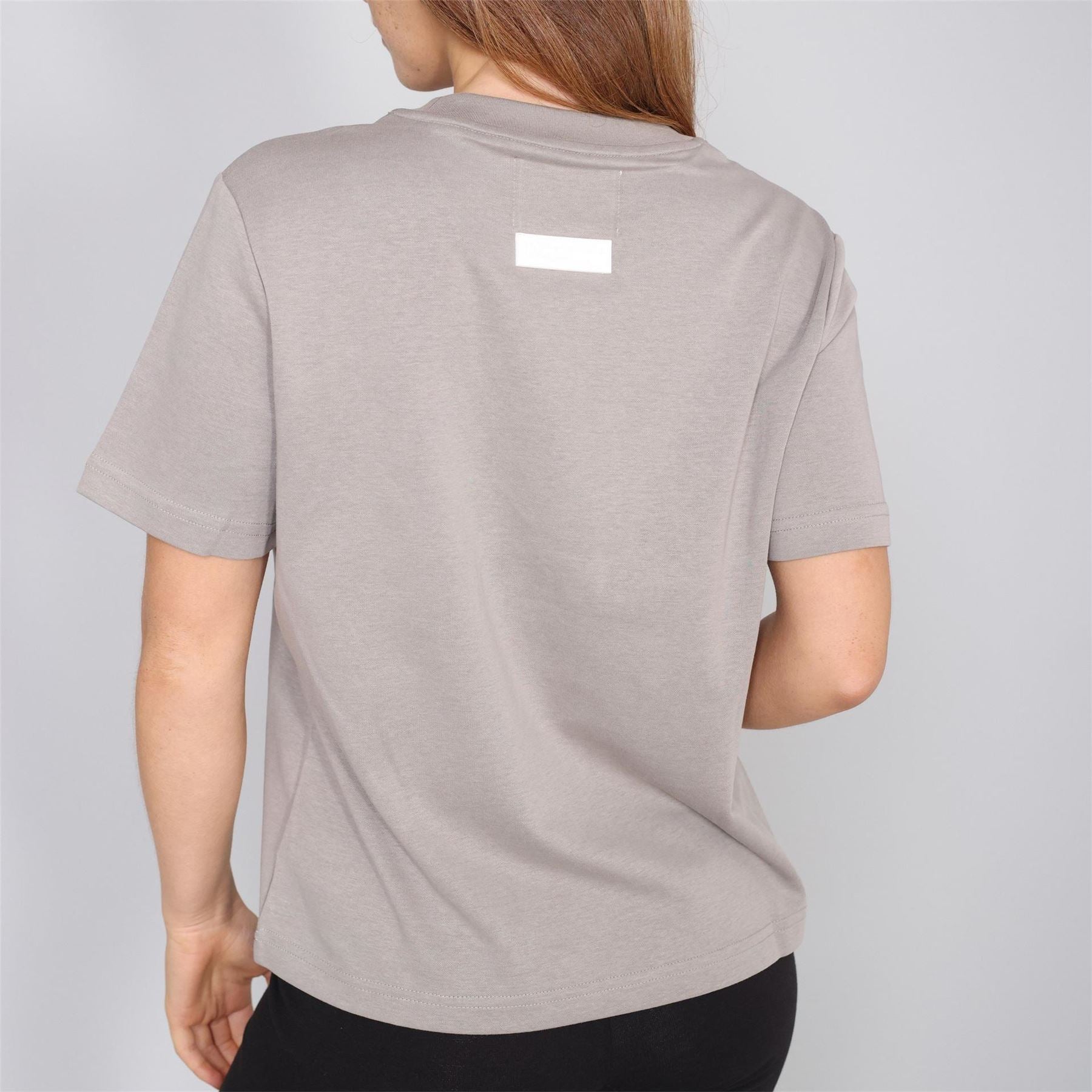 Blank Essentials Lettering Crew Neck Ribbed Collar Short Sleeve Boyfriend T-Shirt