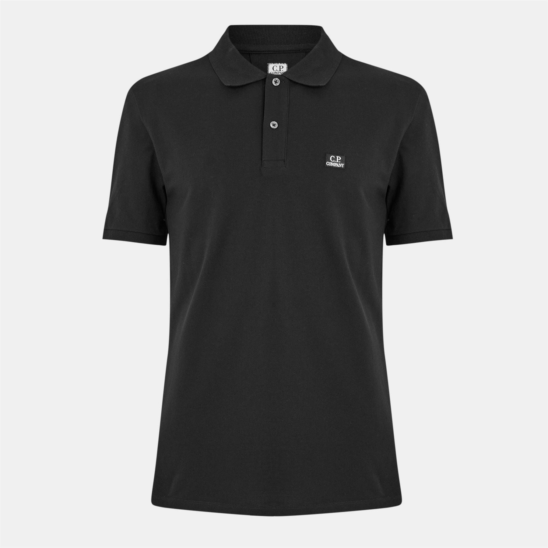 CP Company Logo Print Collared Neck Short Sleeve Polo Shirt