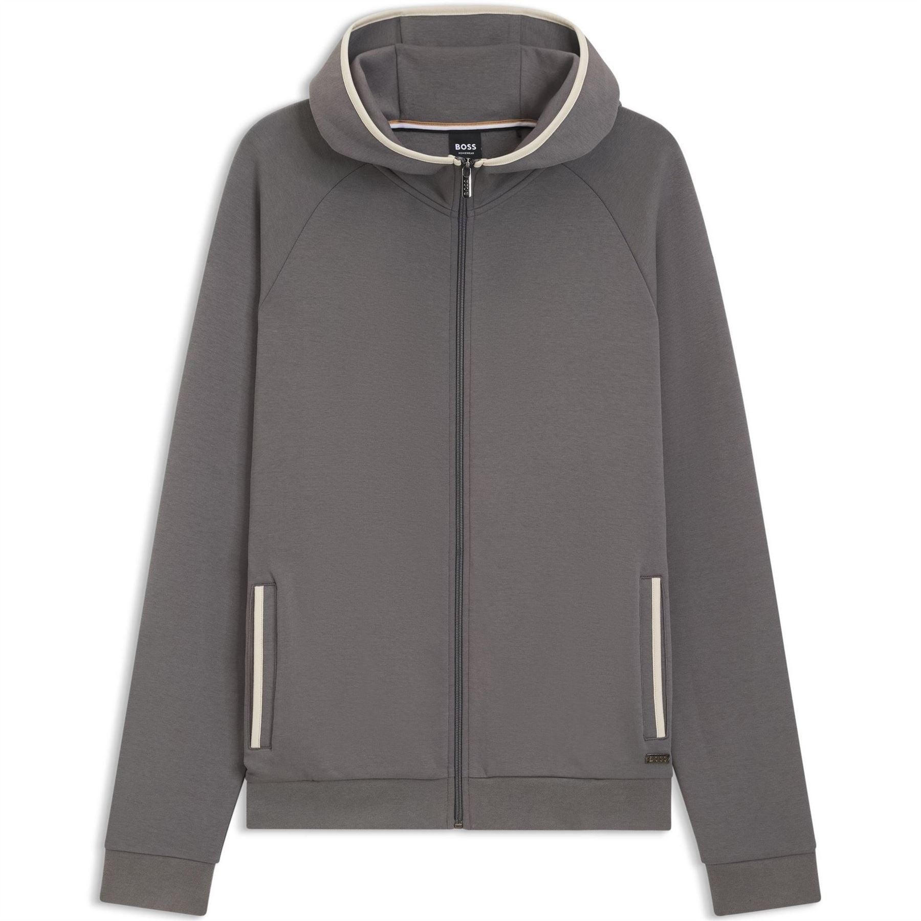 Boss Sense Hooded Ribbed Cuff Sweat Jacket with Zipped Pocket