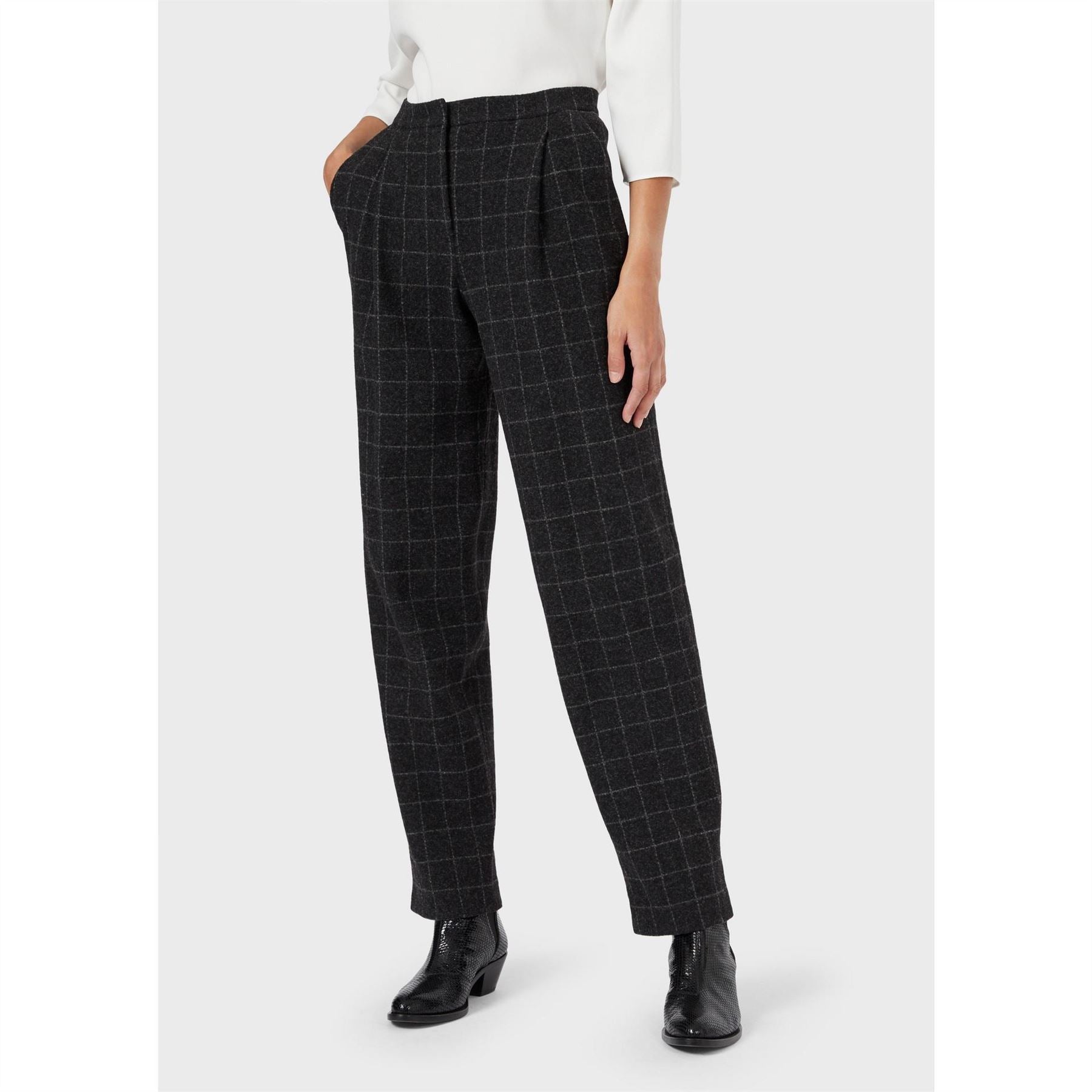 Emporio Armani Check Straight Leg Trousers