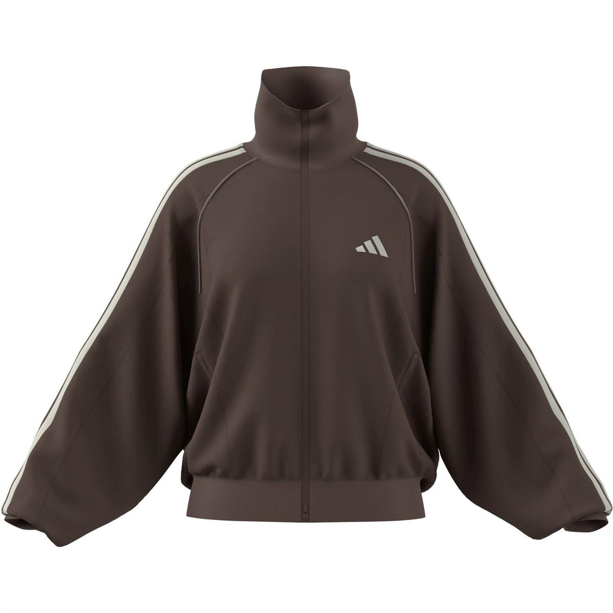 adidas Solid Patterned Zip Neck Track Jacket