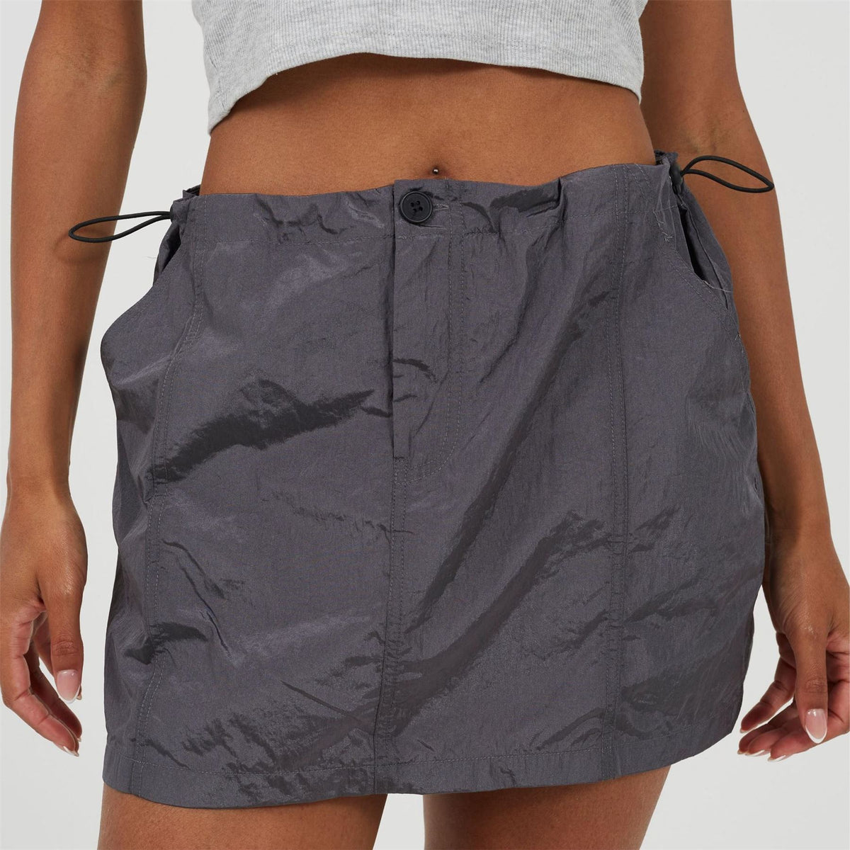 Brave Soul Womens Cargo Mini Skirt With Toggle Waist