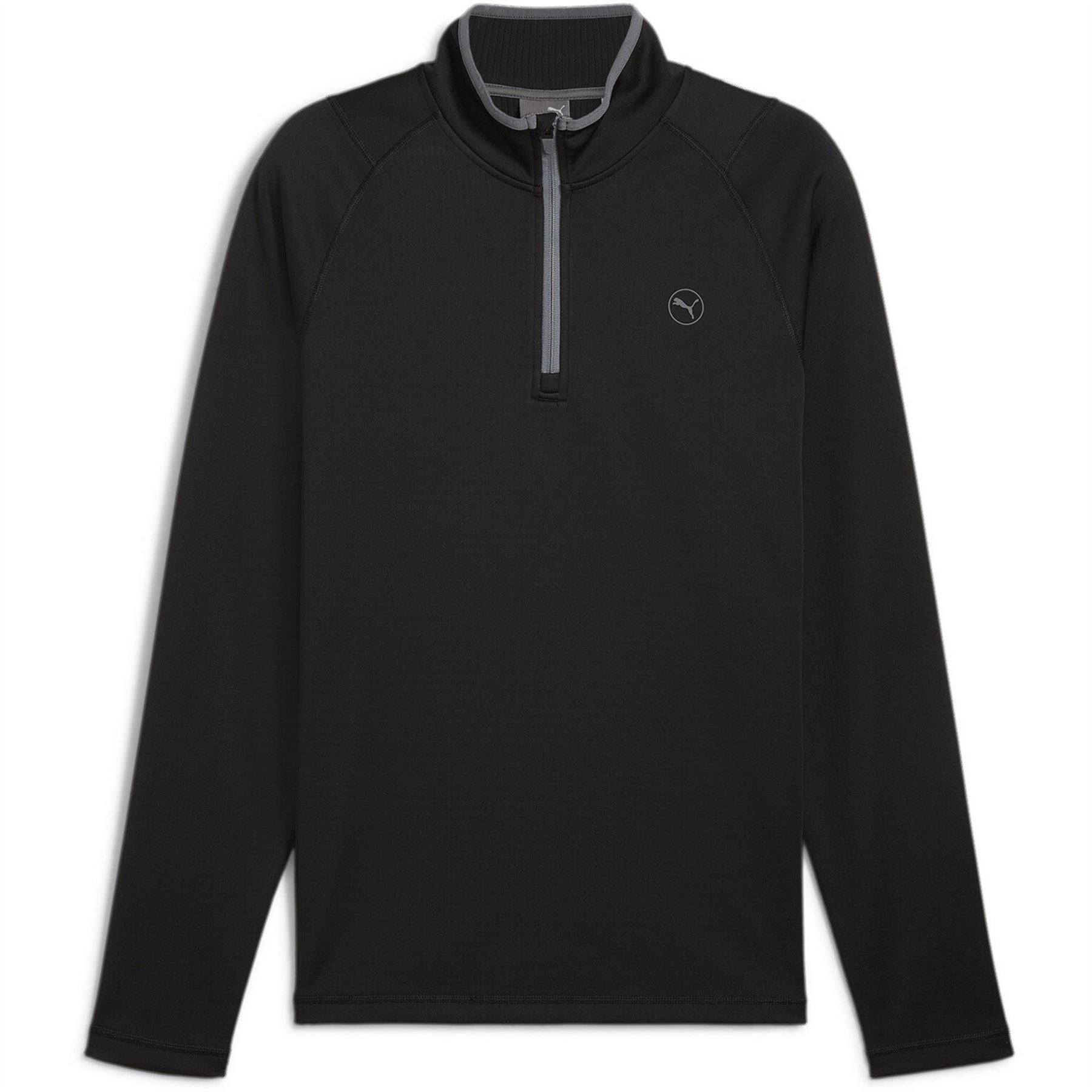 Puma Fleece Quarter Zip Long Sleeve Performance Polo Shirt