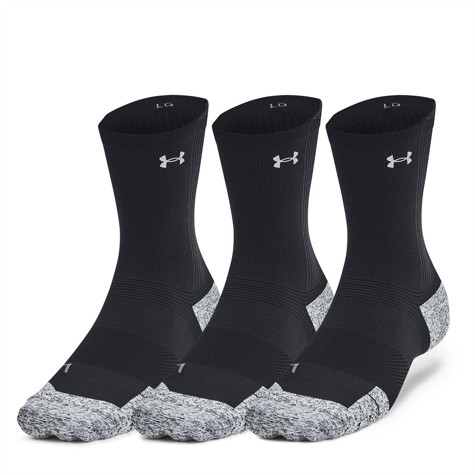 Under Armour Mens Ad Run Cushion 3pk Crew Sock