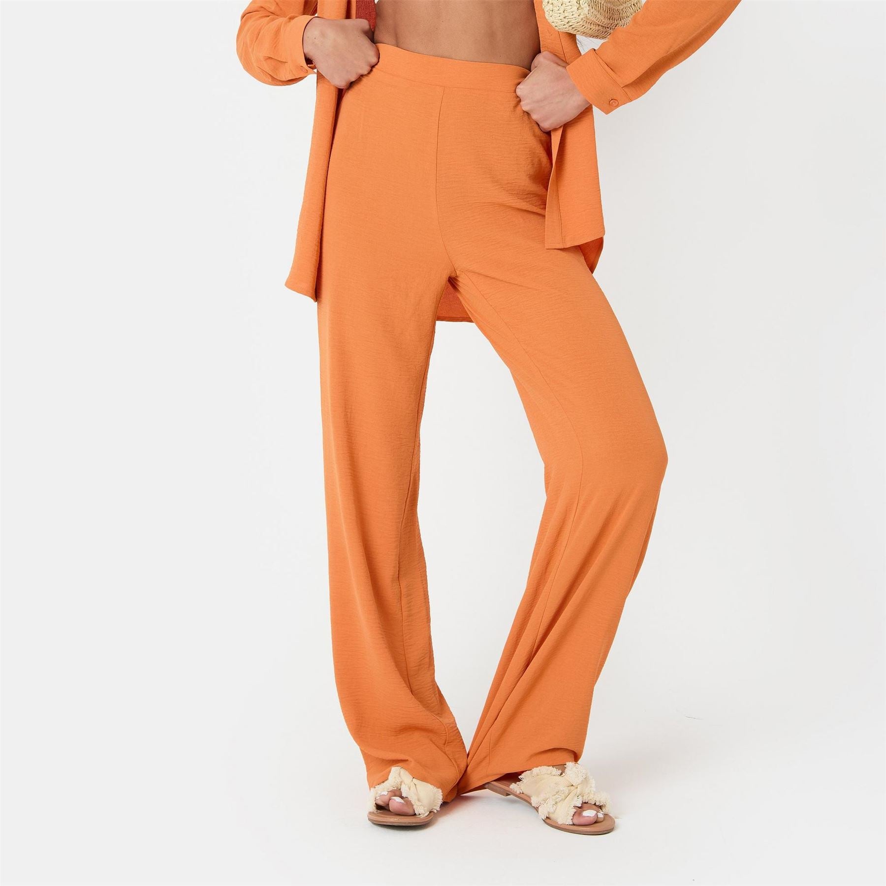 I Saw It First Crepe Wide Leg Trousers