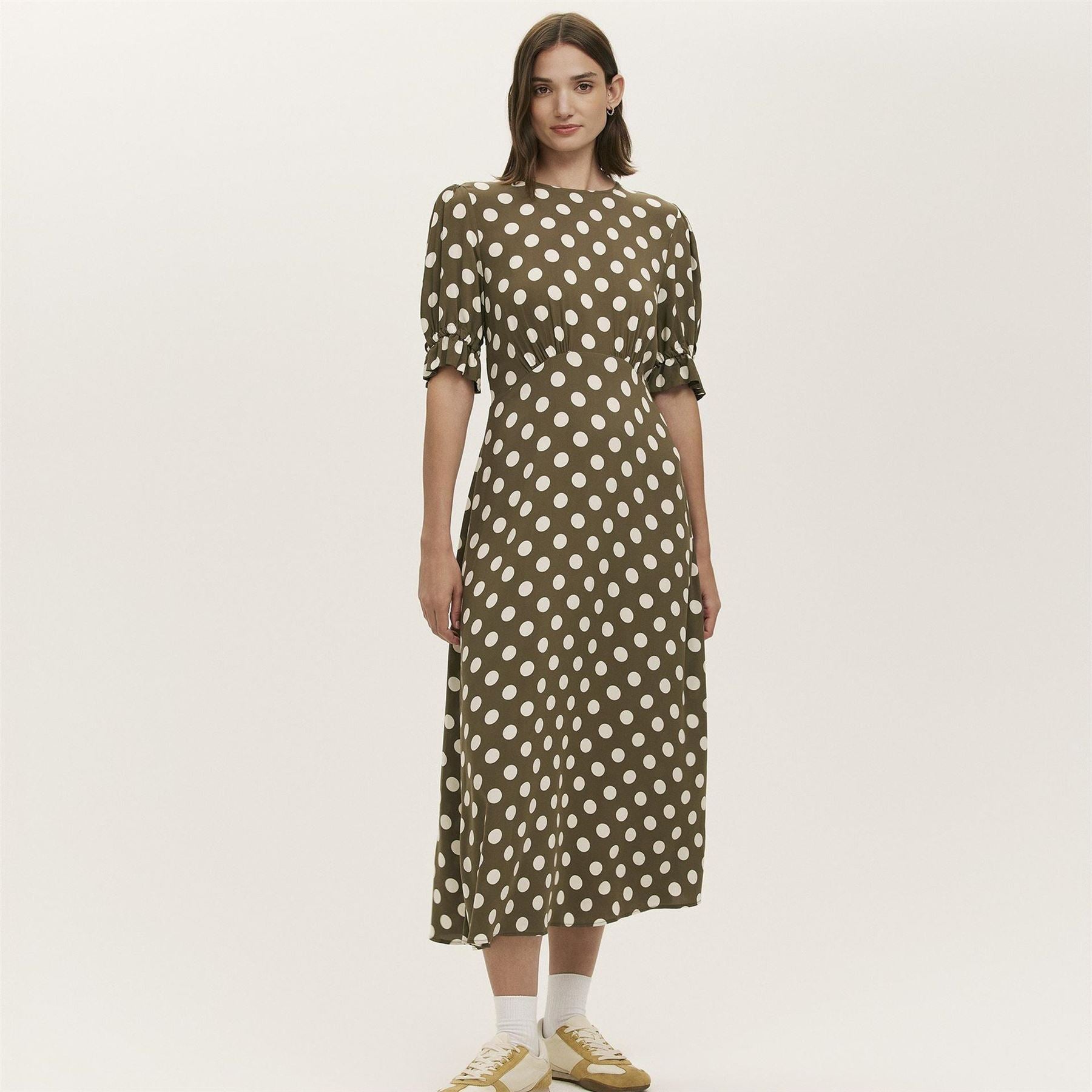 Finery Mela Crew Neck Short Sleeve Midi Dress