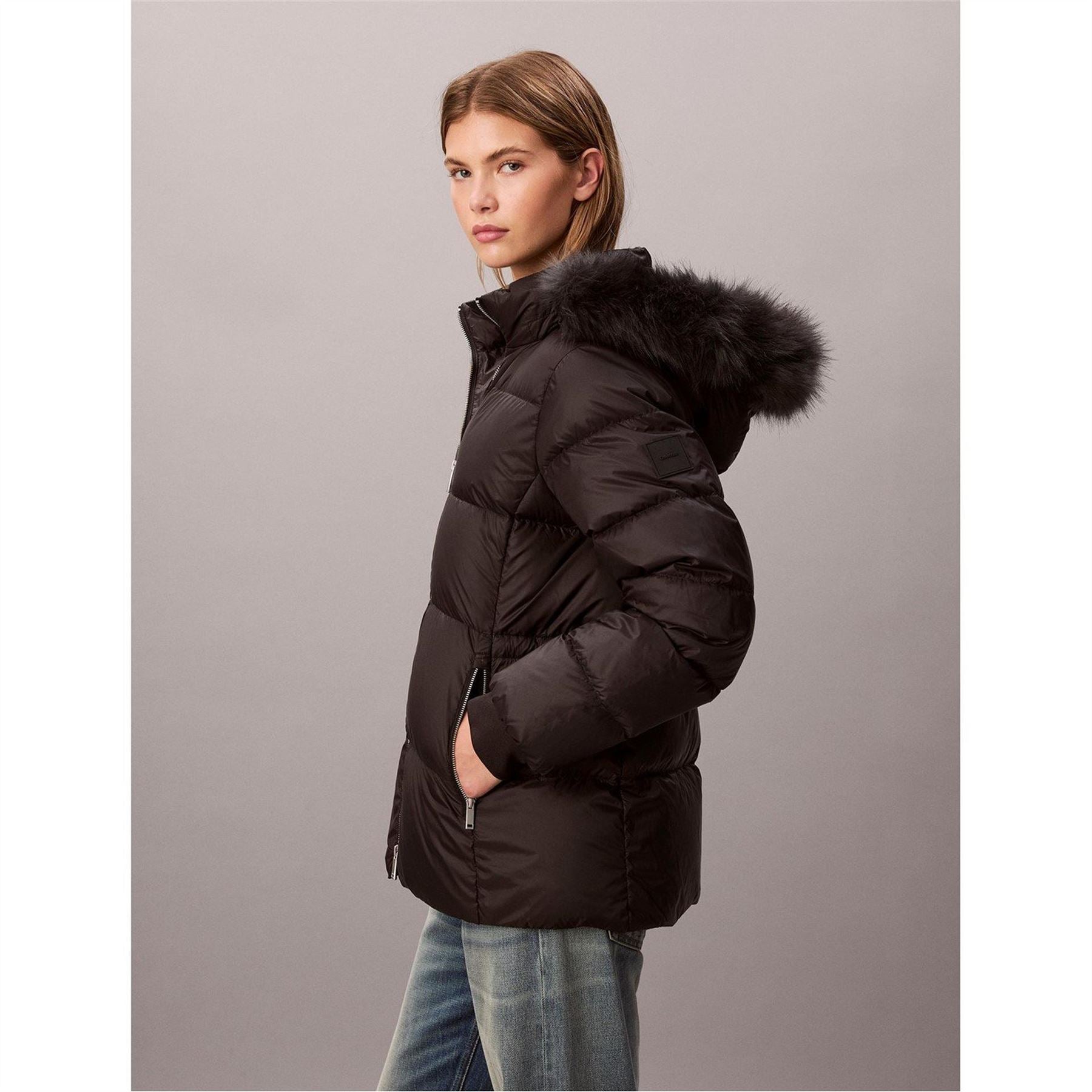 Calvin Klein Jeans Medium Fur Puffer Jacket