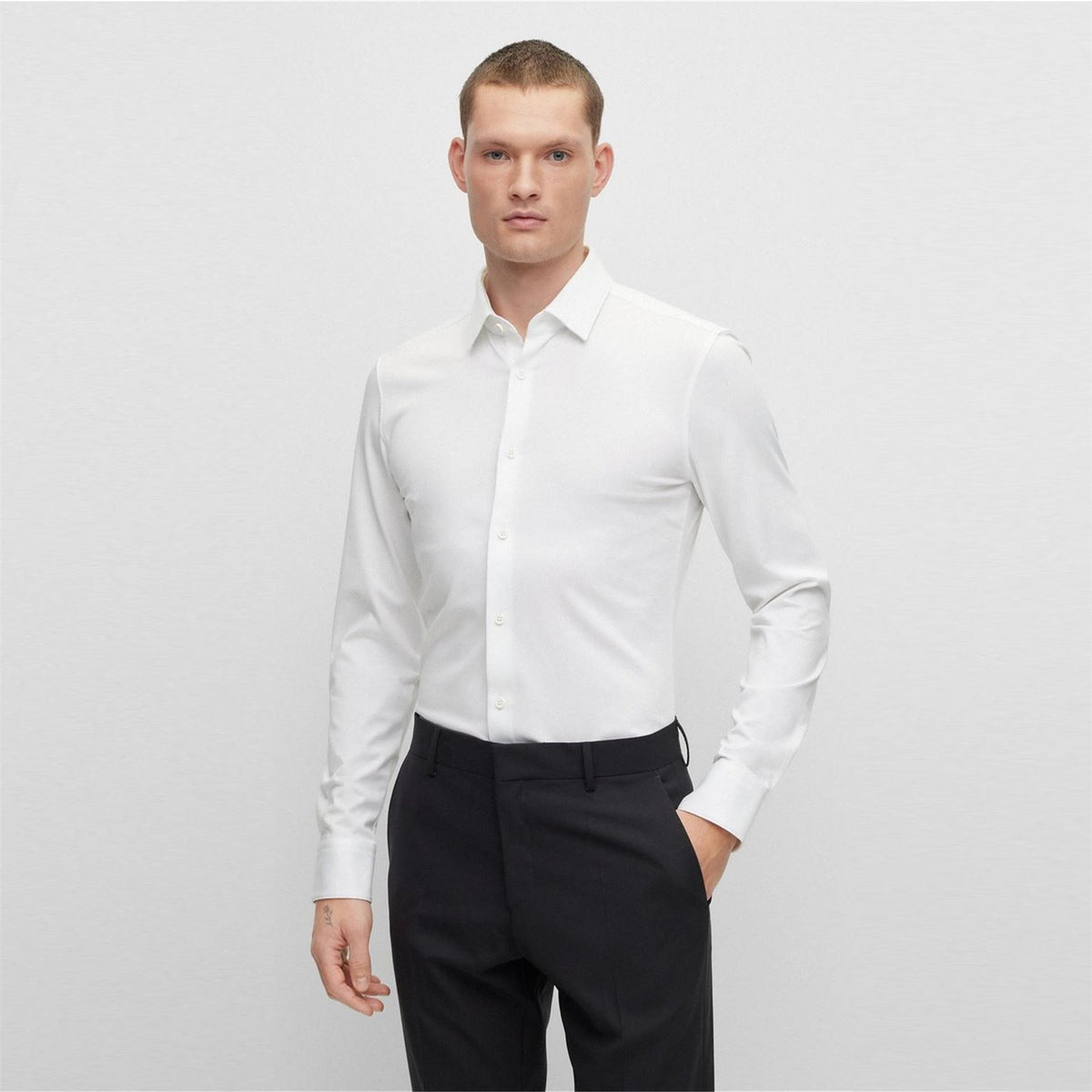 Boss Slim Fit Collared Long Sleeve Oxford Shirt