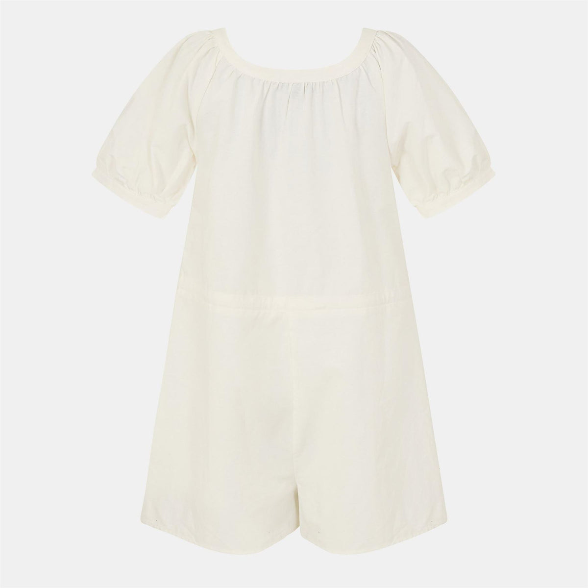 Nobodys Child Drawstring Short Puff Sleeve Solid Patterned Playsuit