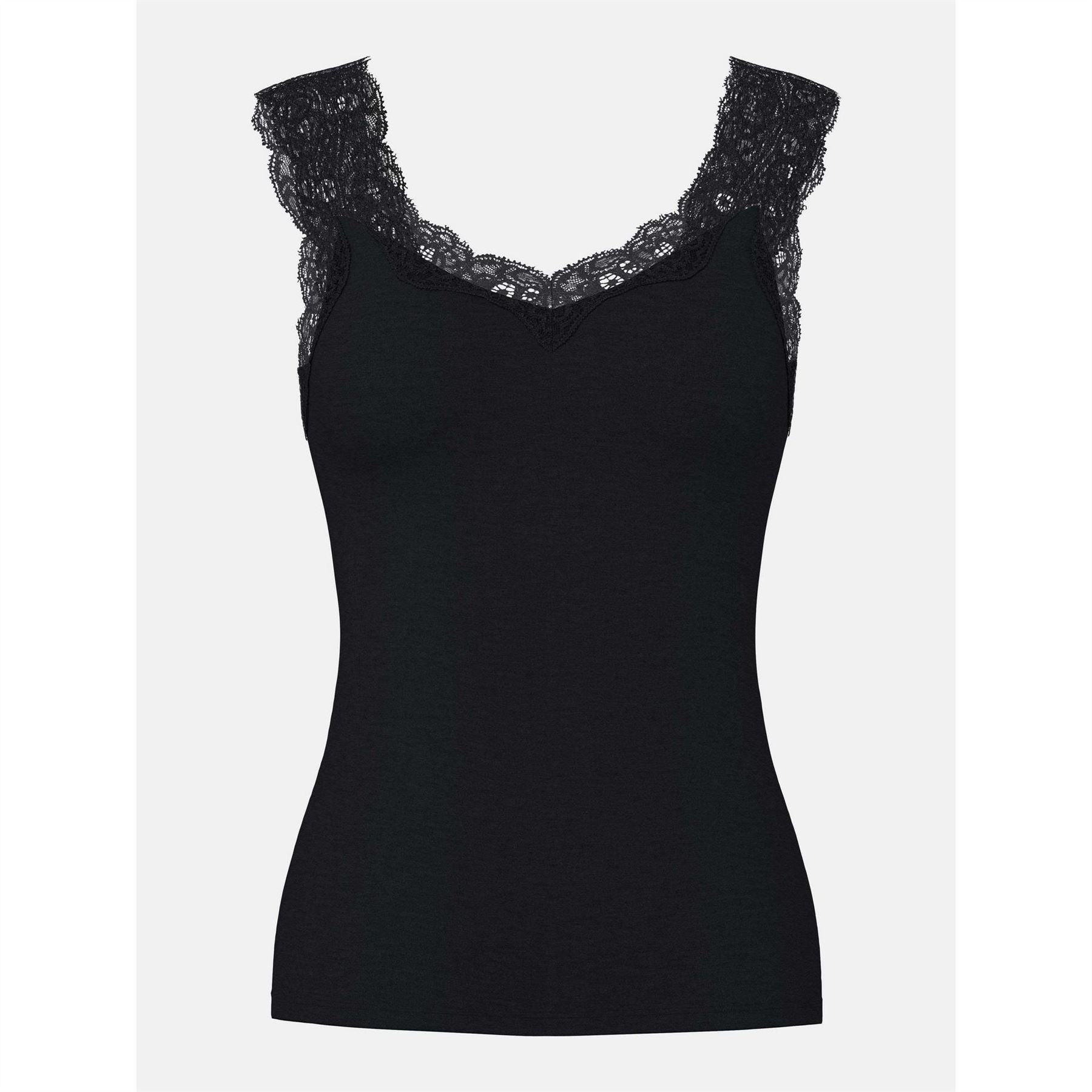 Pieces Barbera Lace V Neck Sleeveless Slim Fit Tank Top