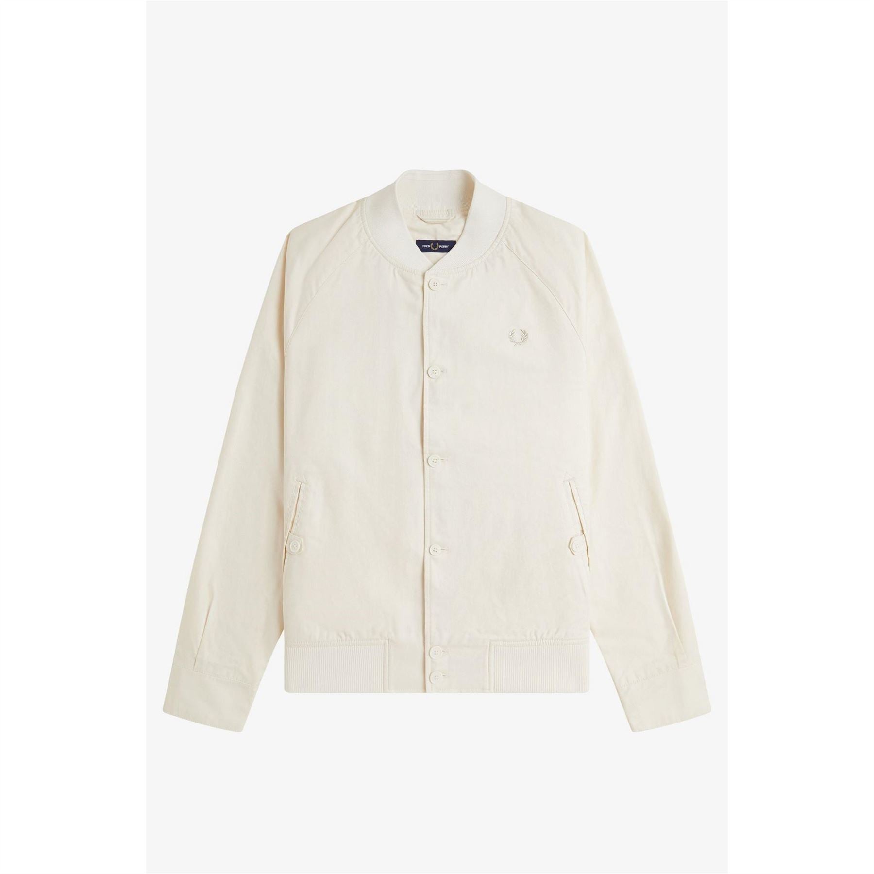 Fred Perry Twill Tennis Cotton Button Up Varsity Jacket