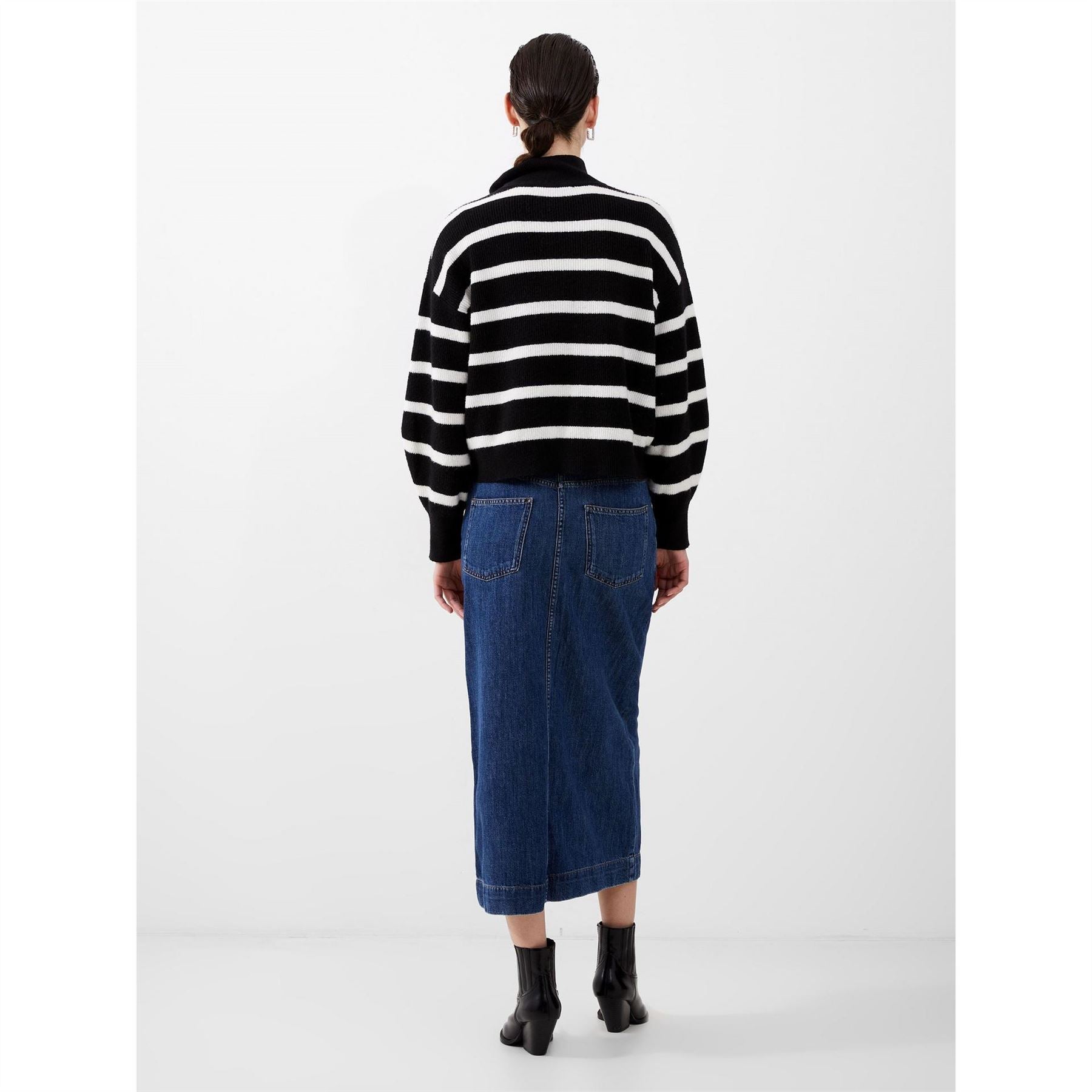 French Connection Vhari Zip Neck Relaxed Fit Sweater