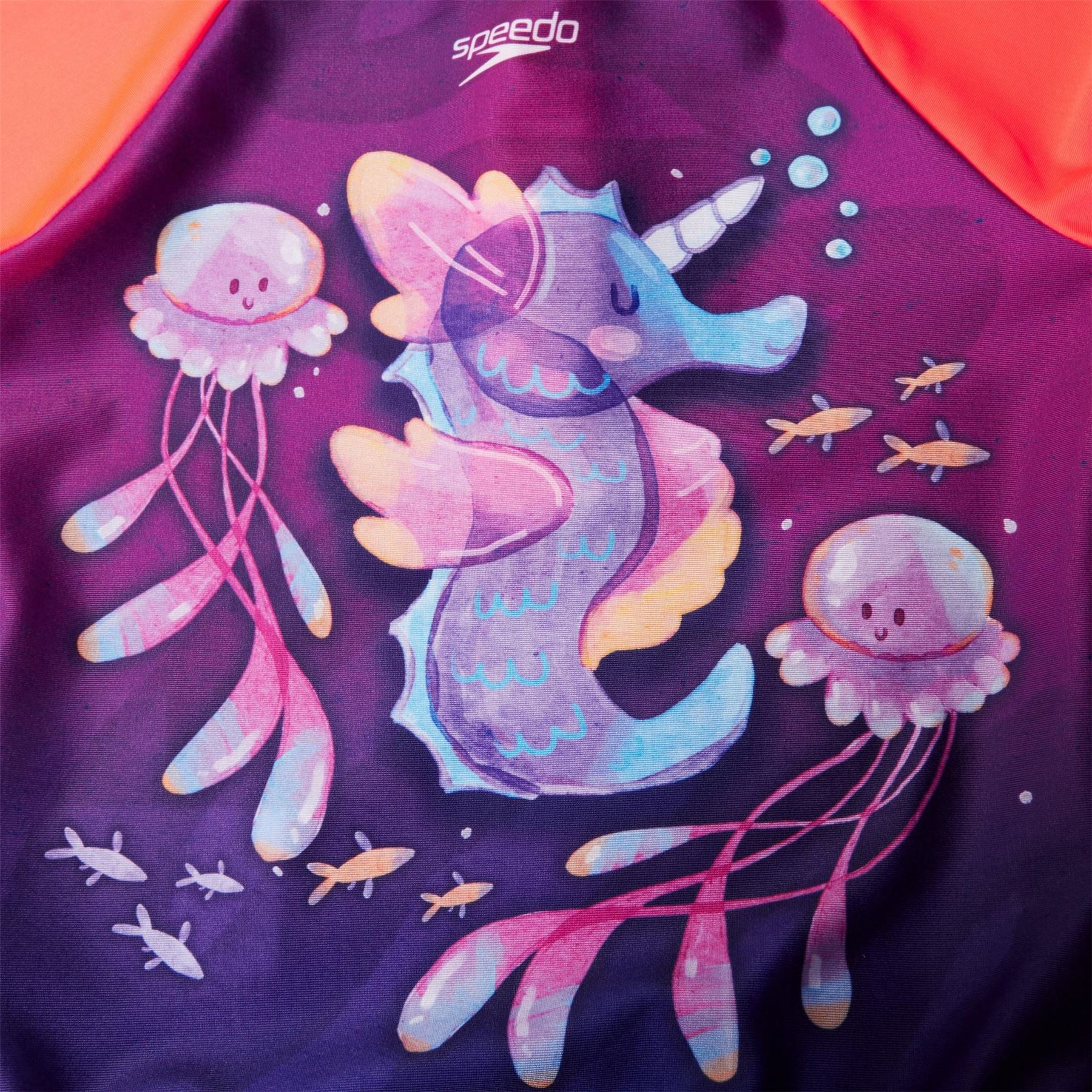 Speedo Frill Cartoon Print One Piece Swimsuit