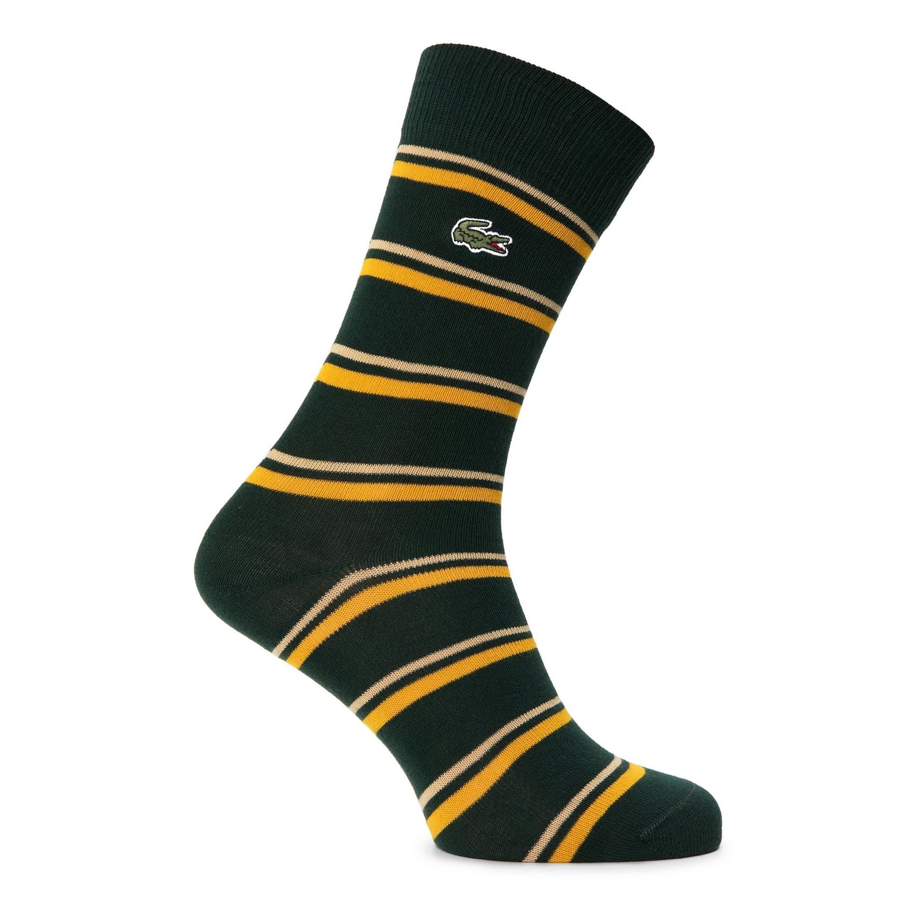 Lacoste Striped Cotton Crew Socks