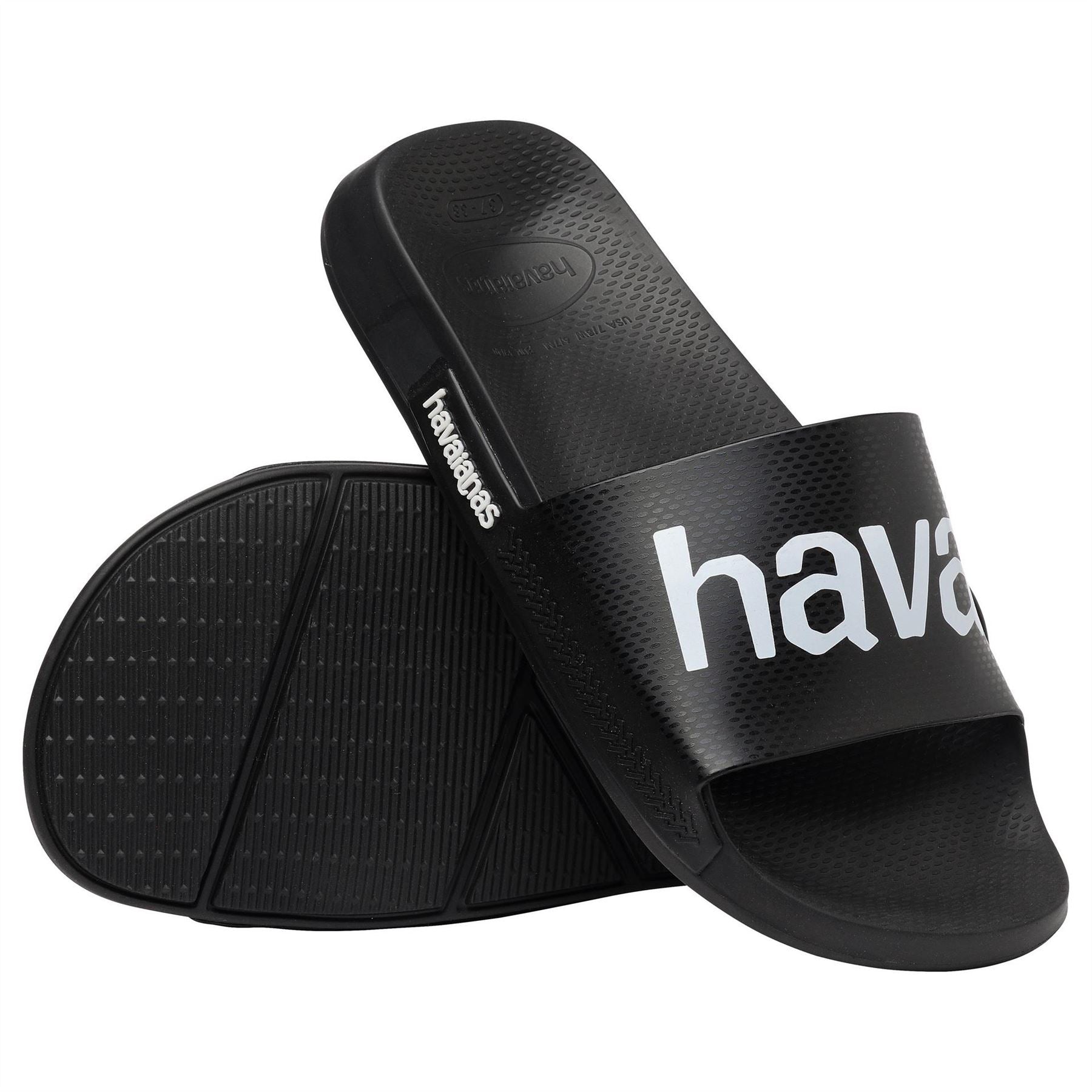 Havaianas Logo Print Open Toe Slide Sandals