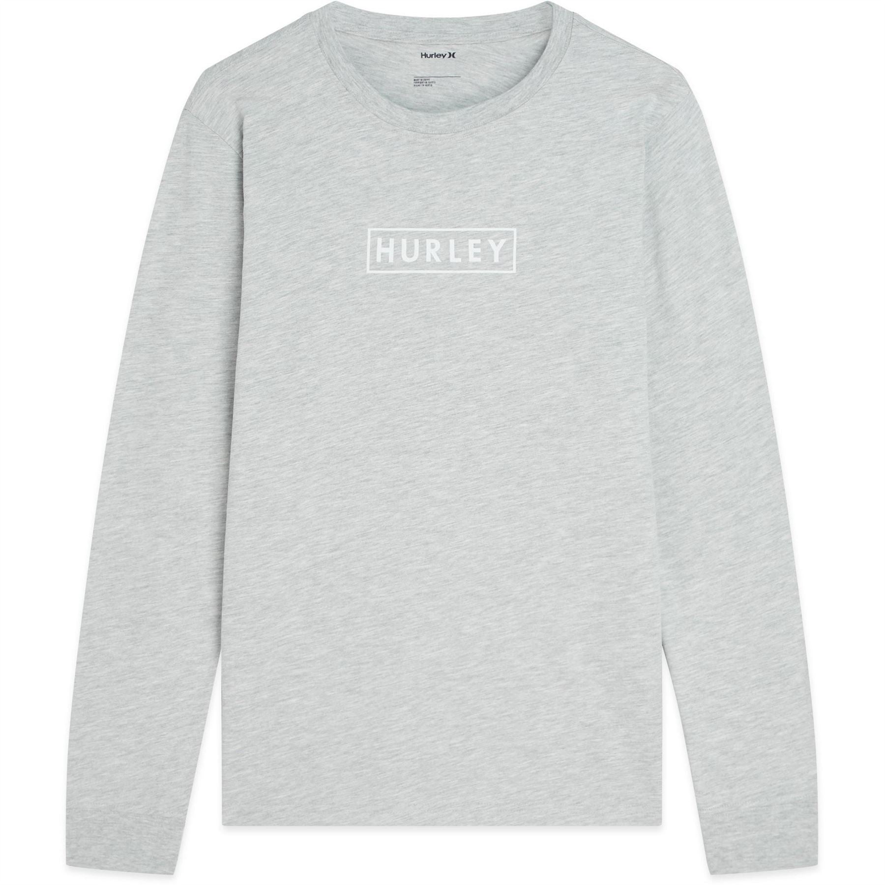 Hurley Box Print Logo Crew Neck Long Sleeve Jersey