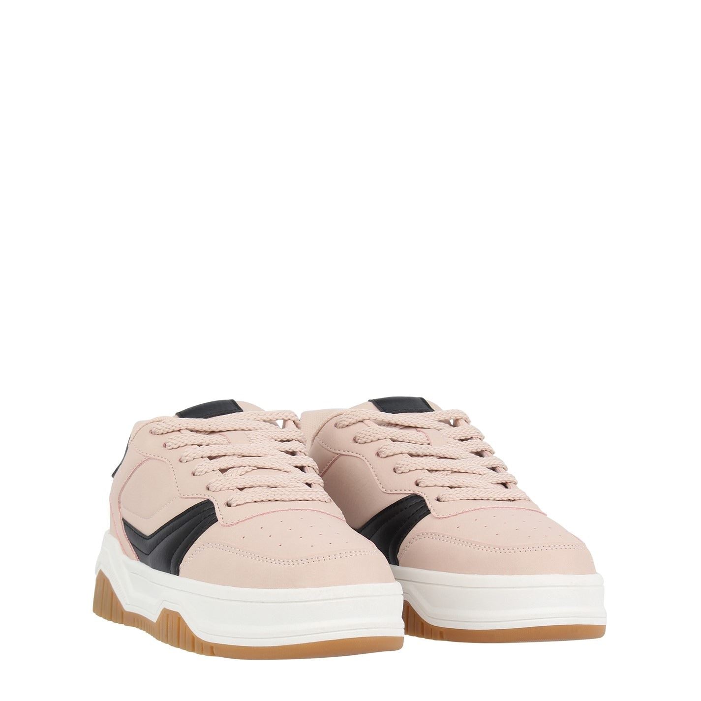 Fabric JN54 Round Toe Flat Heel Trainers